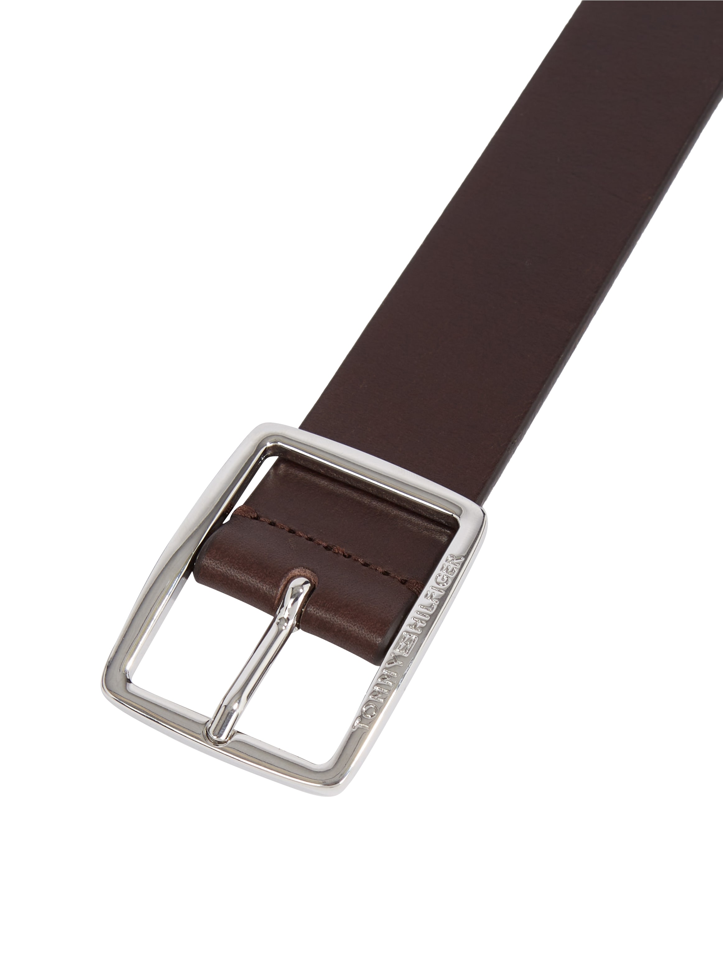 Tommy Hilfiger Ledergürtel glänzender Buckle«, online mit | Logo-Schnalle kaufen Jelmoli-Versand »New