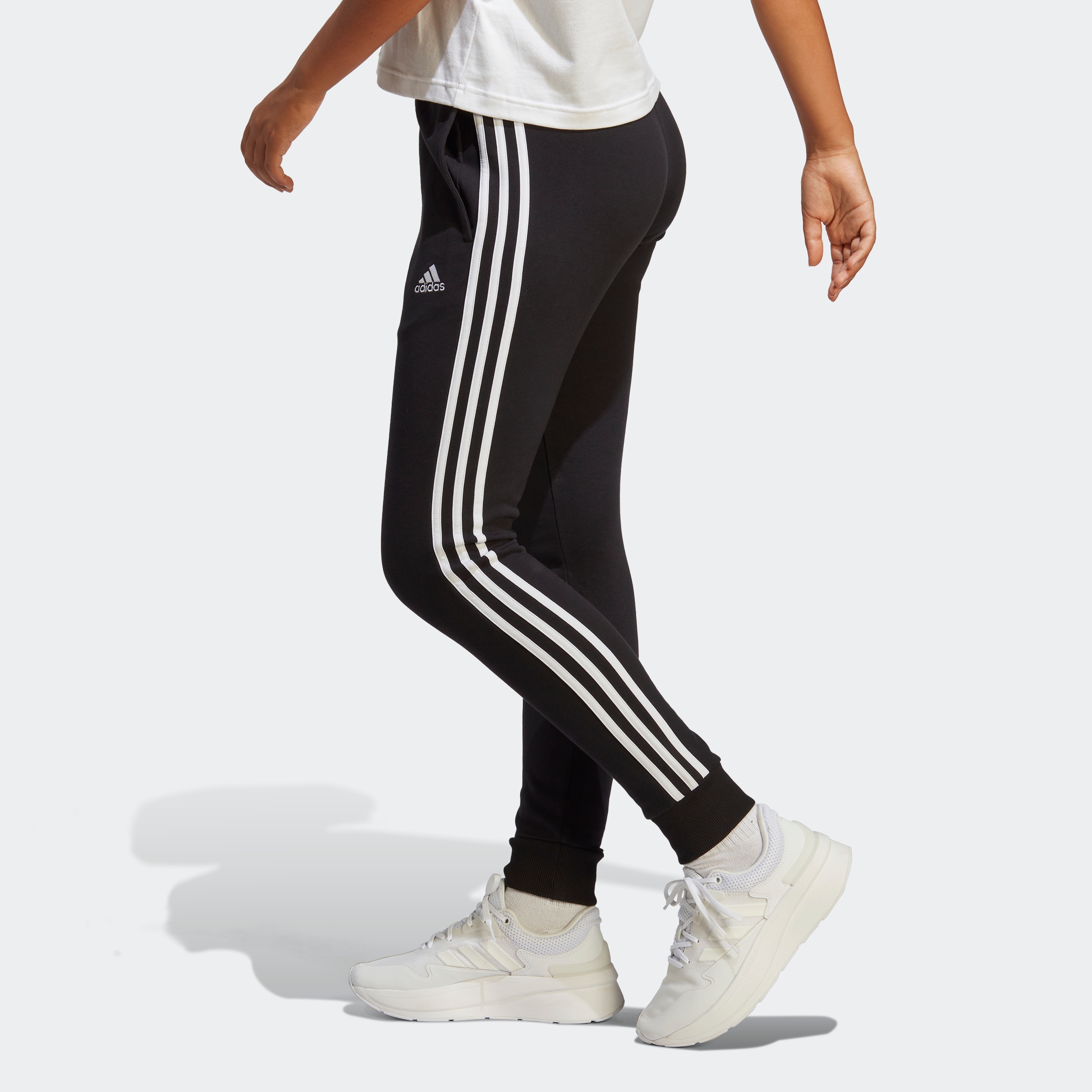 adidas Sportswear Sporthose »ESSENTIALS 3STREIFEN FRENCH TERRY CUFFED HOSE«, (1 tlg.)