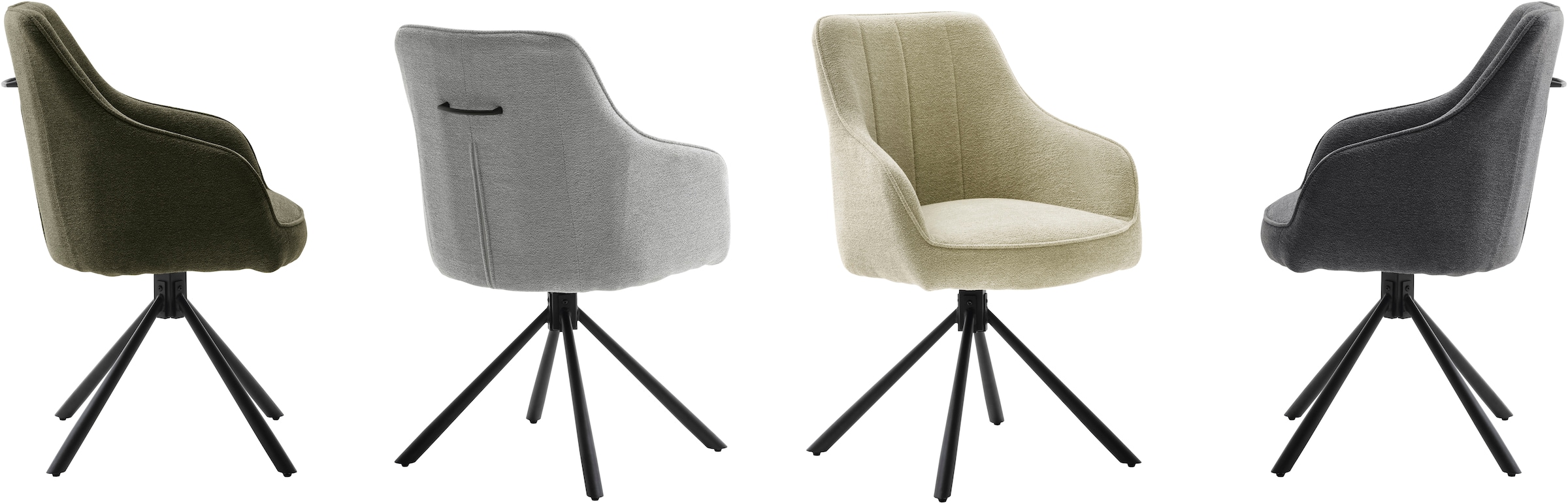 MCA furniture Esszimmerstuhl »KASAMA«, Strukturstoff, (2er-Set), 180° drehbar, Belastbarkeit120 kg, Sitzhöhe ca. 51 cm