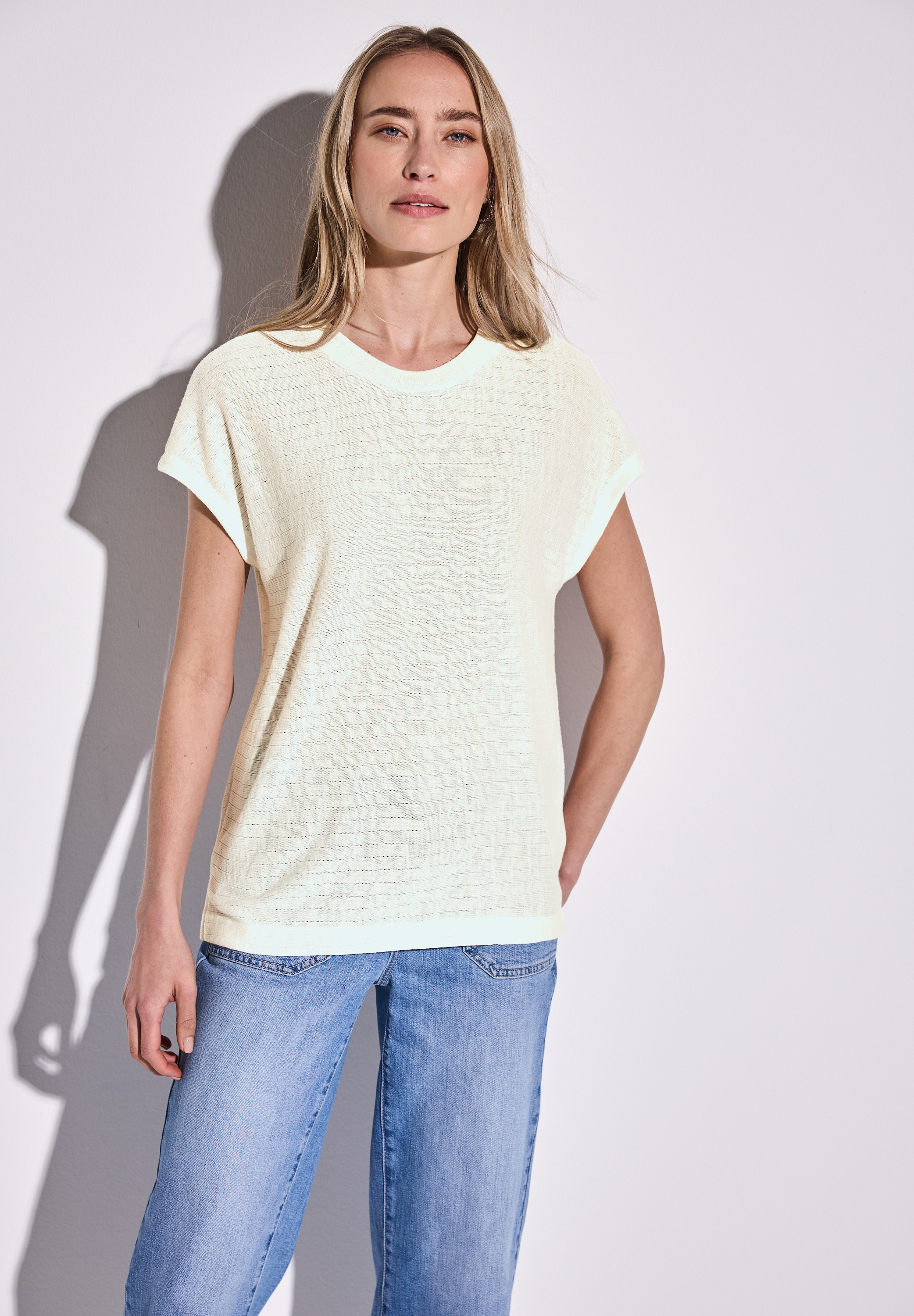 STREET ONE T-Shirt mit Streifenstruktur