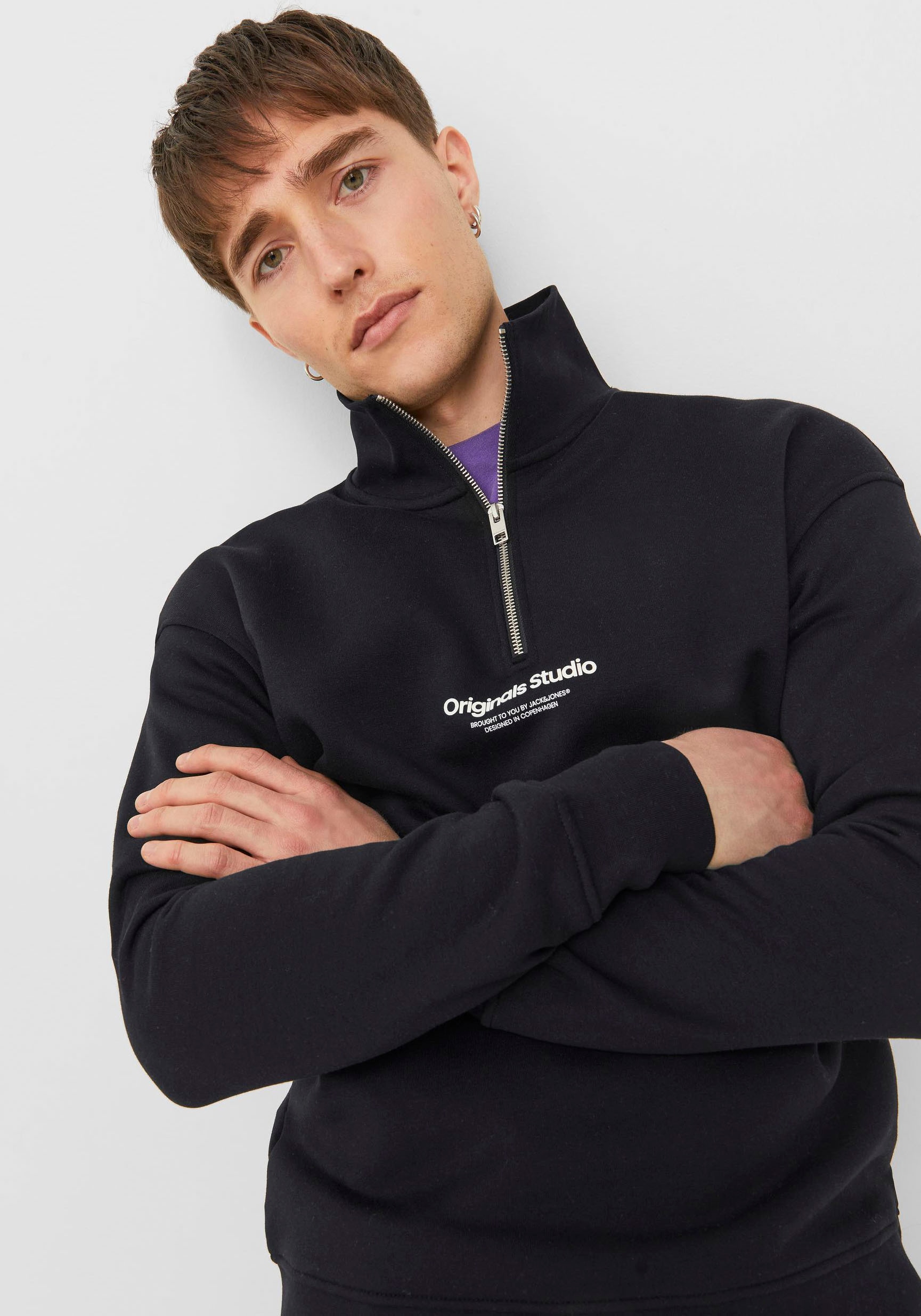 Jack & Jones Sweatshirt »JORVESTERBRO SWEAT QUARTER ZIP HN NOOS«