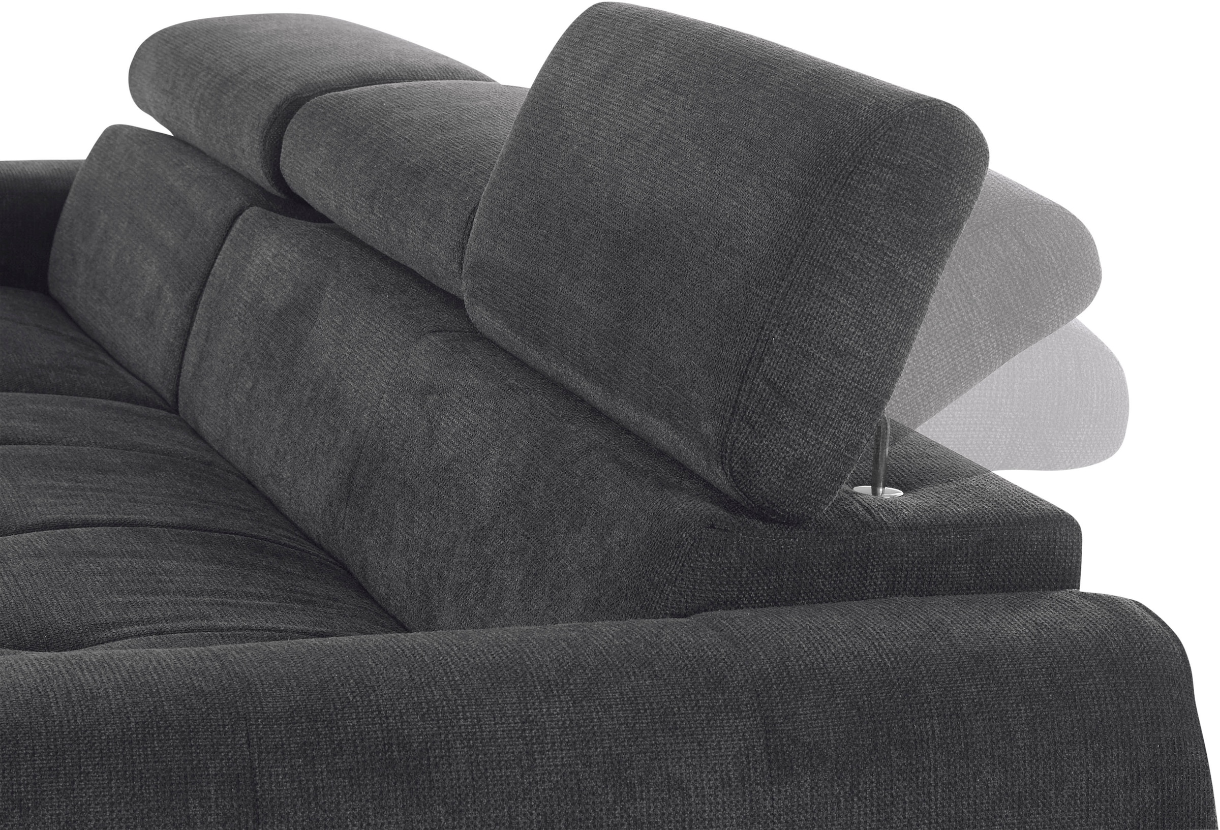 COTTA Ecksofa »Mia L-Form mit 3 Zierkissen«, wahlweise mit Bettfunktion, Bettkasten, Beleuchtung & Wireless-Charger