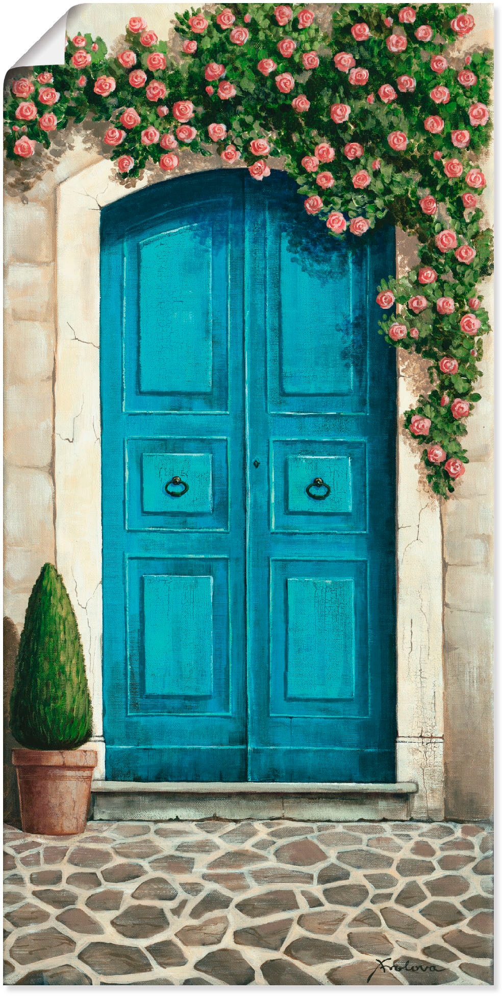 online Poster shoppen Wandbild »Blaue Kletterrosen«, | Alubild, (1 oder Türen, Wandaufkleber Jelmoli-Versand Fenster Leinwandbild, als Grössen versch. mit Artland in Tür & St.),