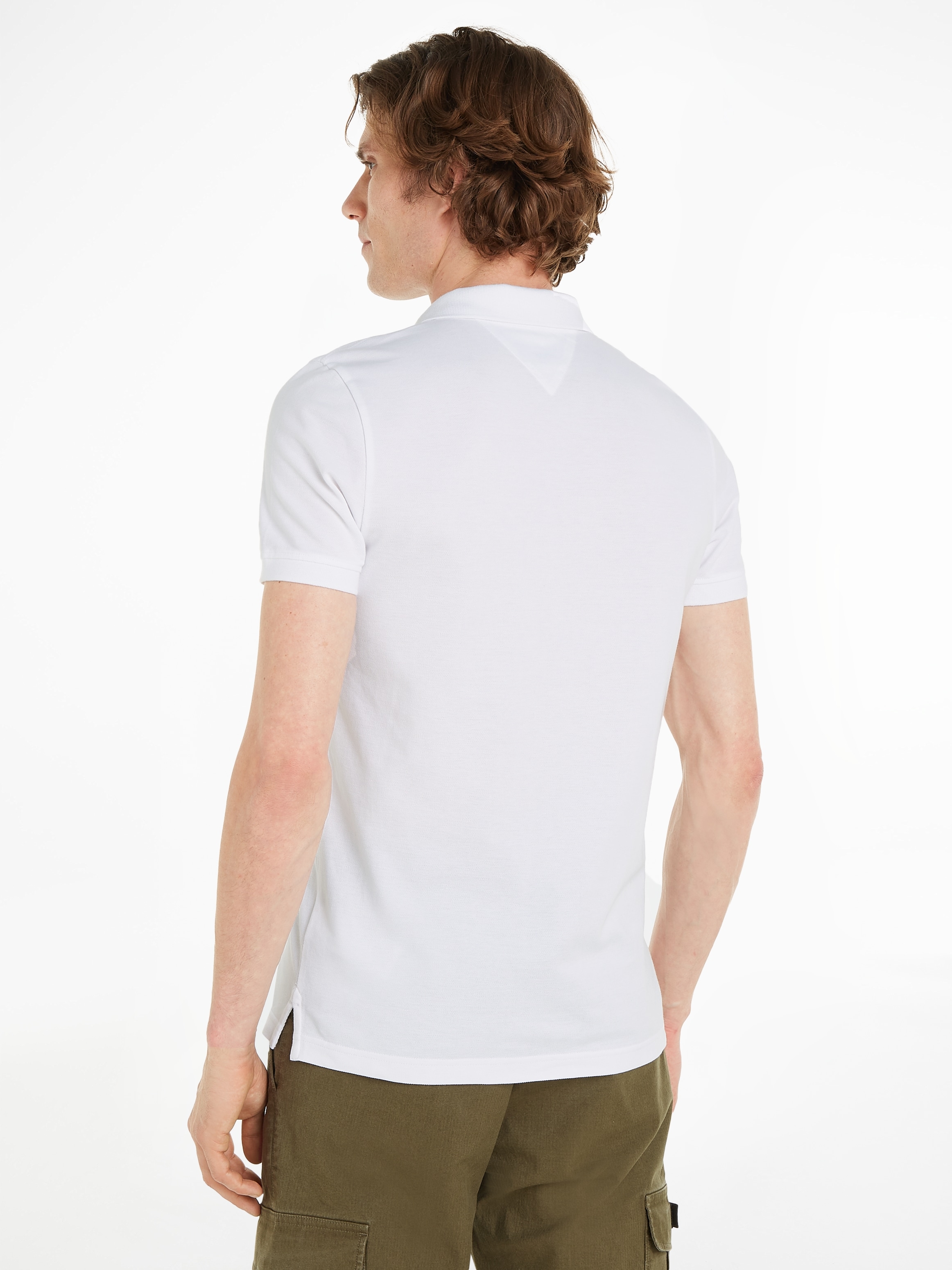 Tommy Jeans Plus Poloshirt »TJM SLIM PLACKET POLO EXT«, Grosse Grössen mit Logostickerei