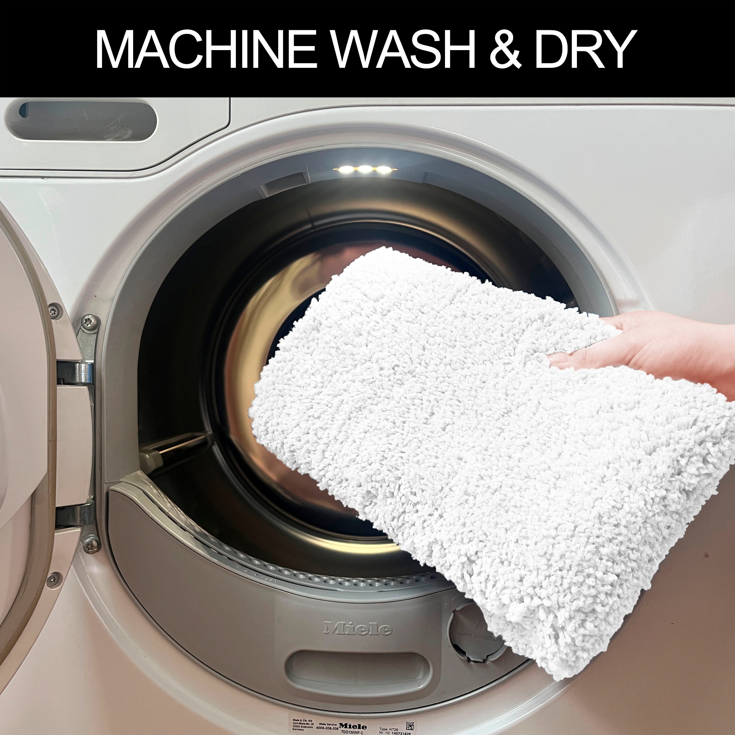my home Badematte »Inga, Badezimmer Teppich, Badvorleger«, rutschhemmend beschichtet, schnell trocknend-strapazierfähig-fussbodenheizungsgeeignet, Badteppich, unifarben, weich, als halbrund und rechteckig erhältlich