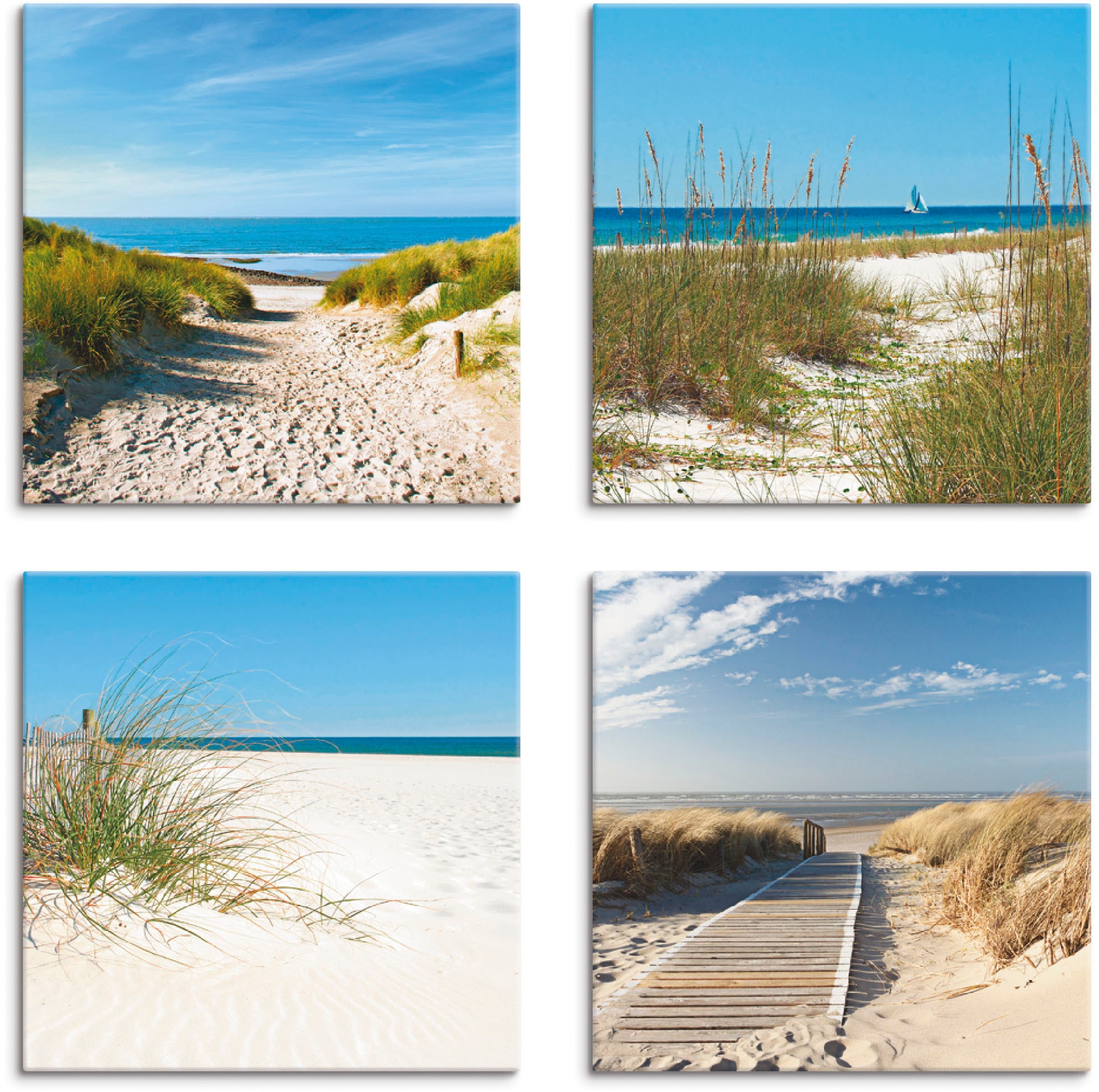 Artland Leinwandbild »Strand Set, Sanddünen«, Grössen und Strand, 4er St.), | kaufen online (4 verschiedene Jelmoli-Versand