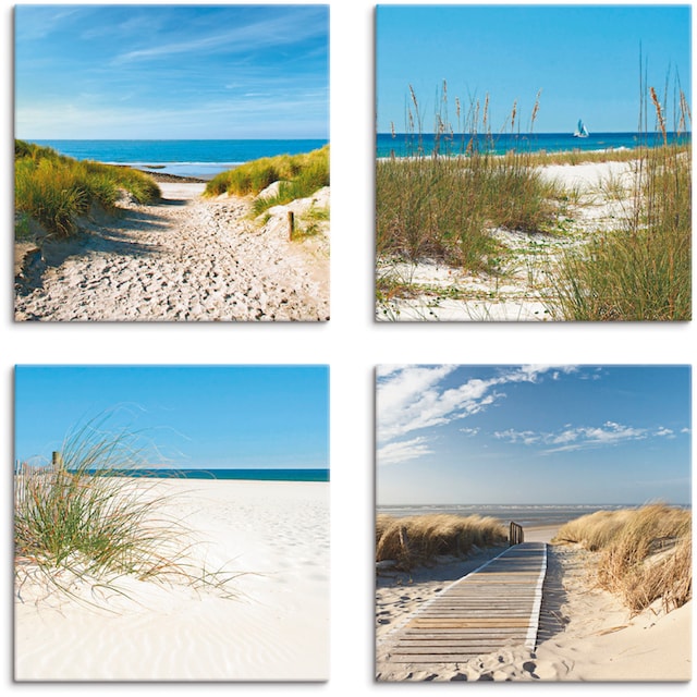 Artland Leinwandbild »Strand und Sanddünen«, Strand, (4 St.), 4er Set,  verschiedene Grössen online kaufen | Jelmoli-Versand