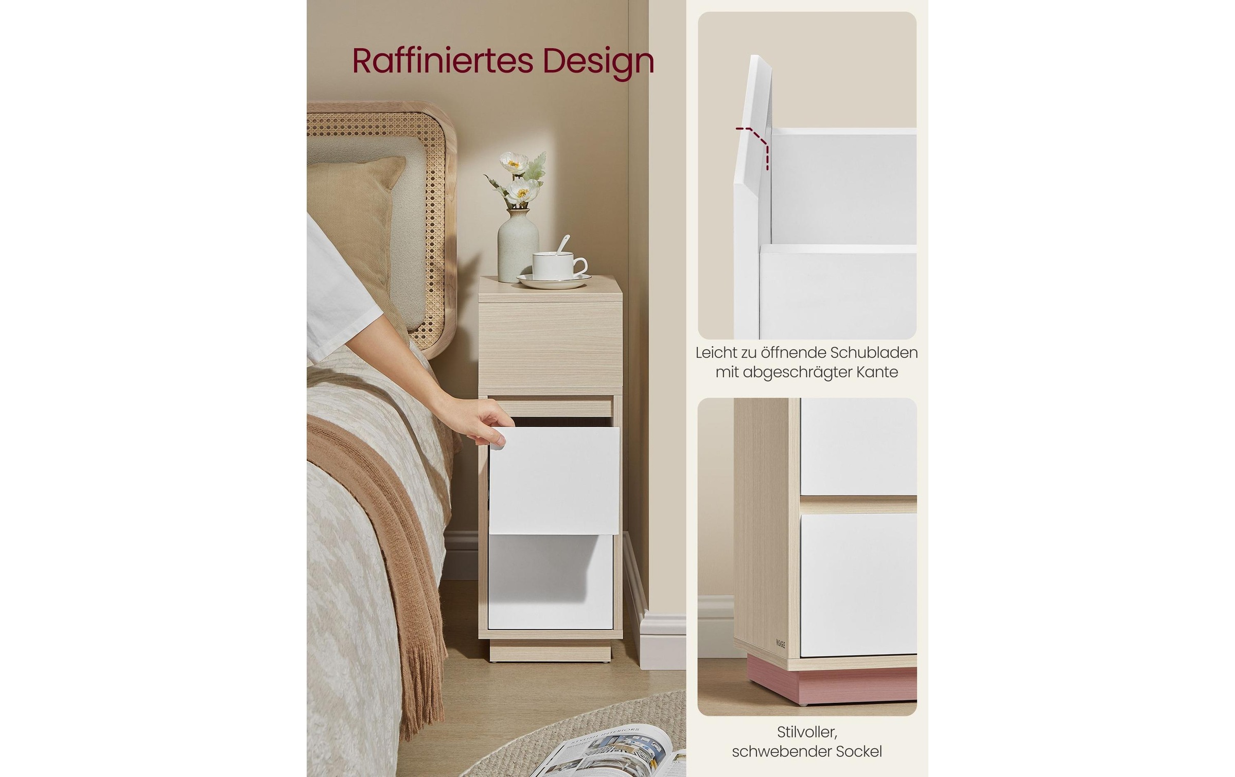 VASAGLE Nachttisch »2er Set 25 x 65 cm«