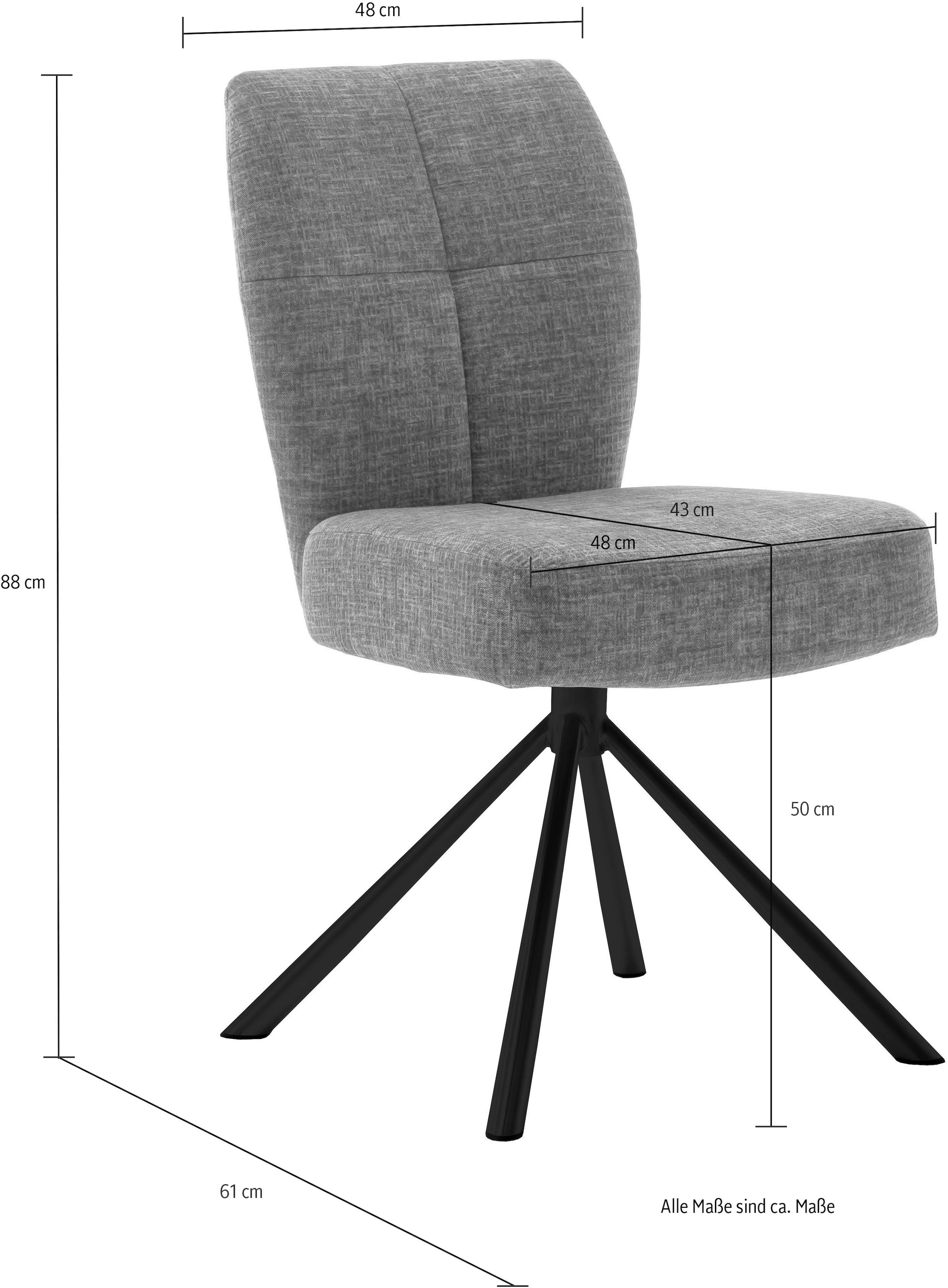 MCA furniture Esszimmerstuhl »KEA«, (2er-Set), 360°,Taschenfederkern, belastbar 120 kg, Sitzhöhe ca. 50 cm