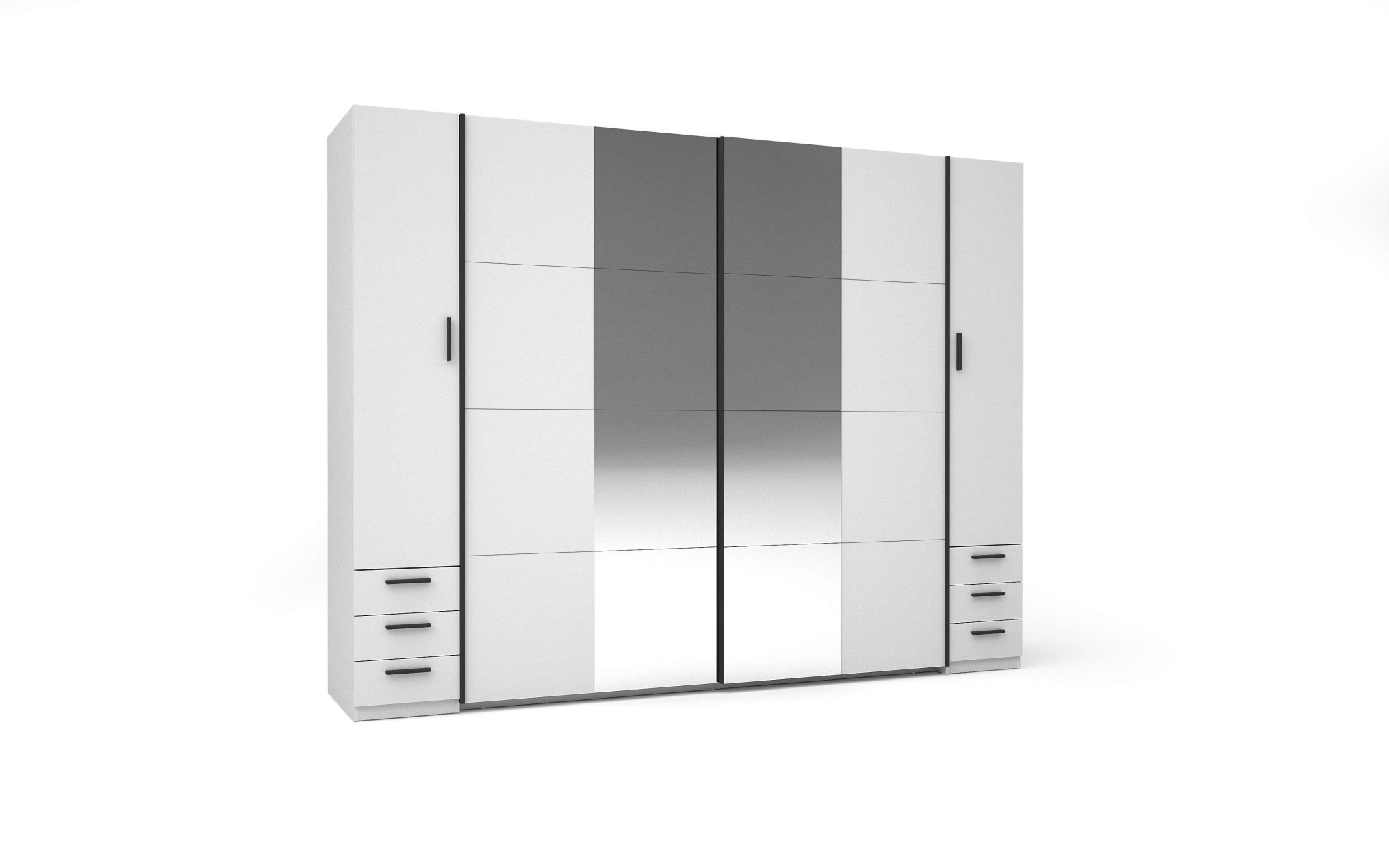 Home affaire Kleiderschrank »Antioch, FSC-zertifiziert, mit Dreh-UND Schiebetüren«, (B/T/H 270/61,4/207cm, inklusive Einlegeböden und Kleiderstangen), mit oder ohne Spiegel und Schubladen - YOUR Choice