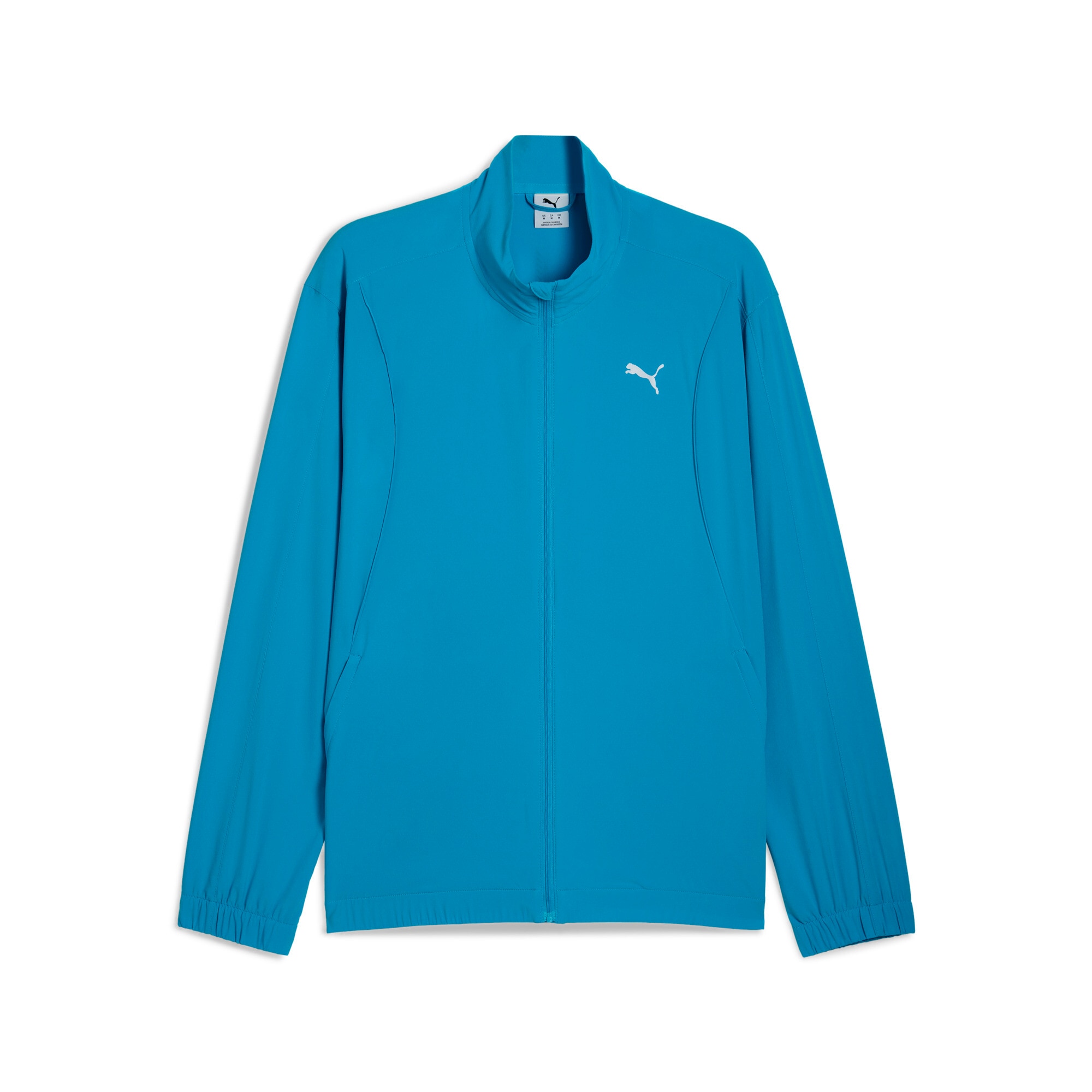 PUMA Trainingsjacke "RUN VELOCITY WOVEN JACKET" ohne Kapuze mit Nahttaschen, mit Reissverschluss und Schutzleiste, atmungsaktiv
