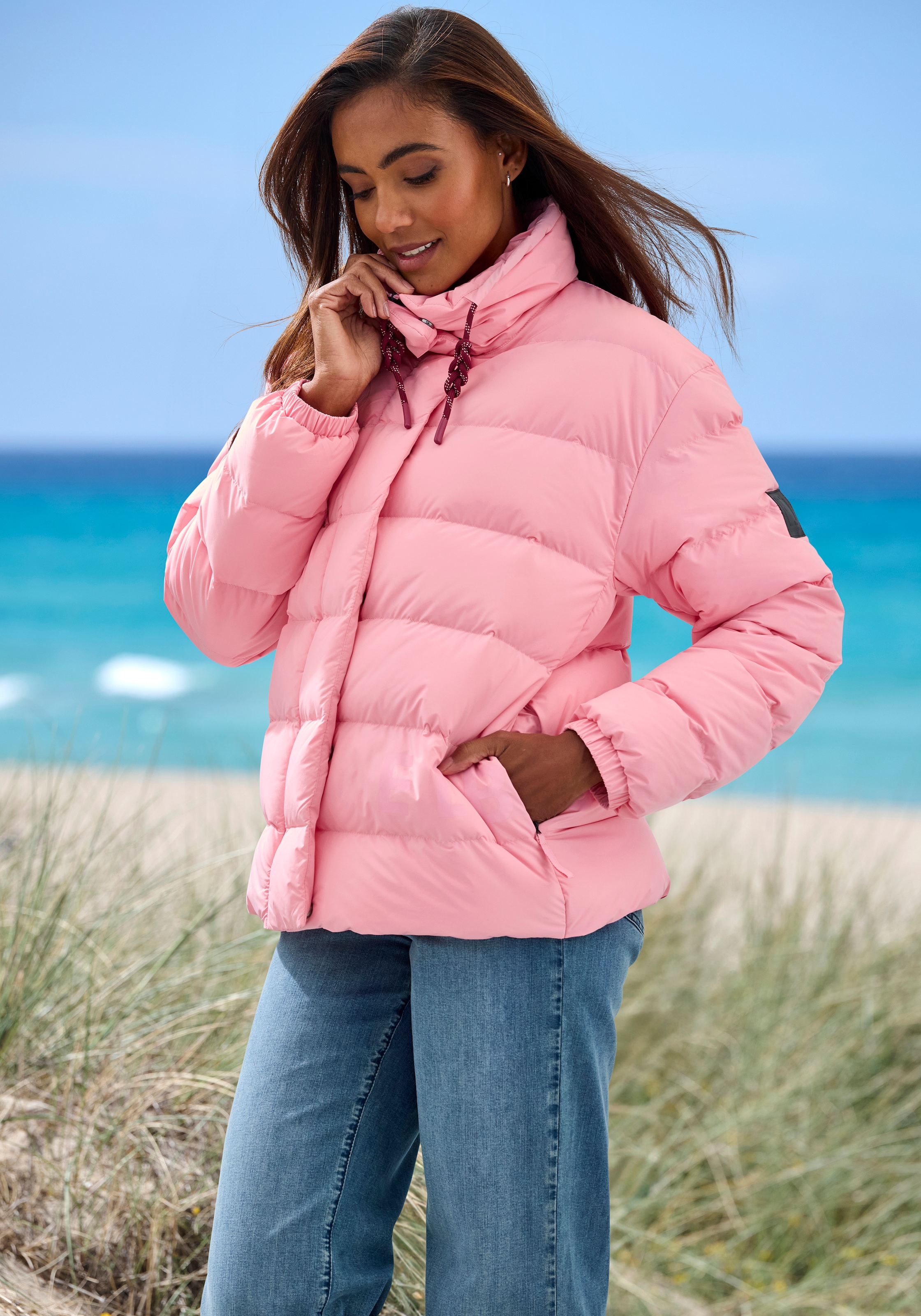 Elbsand Steppjacke, mit grossem seitlichen Logo-Print