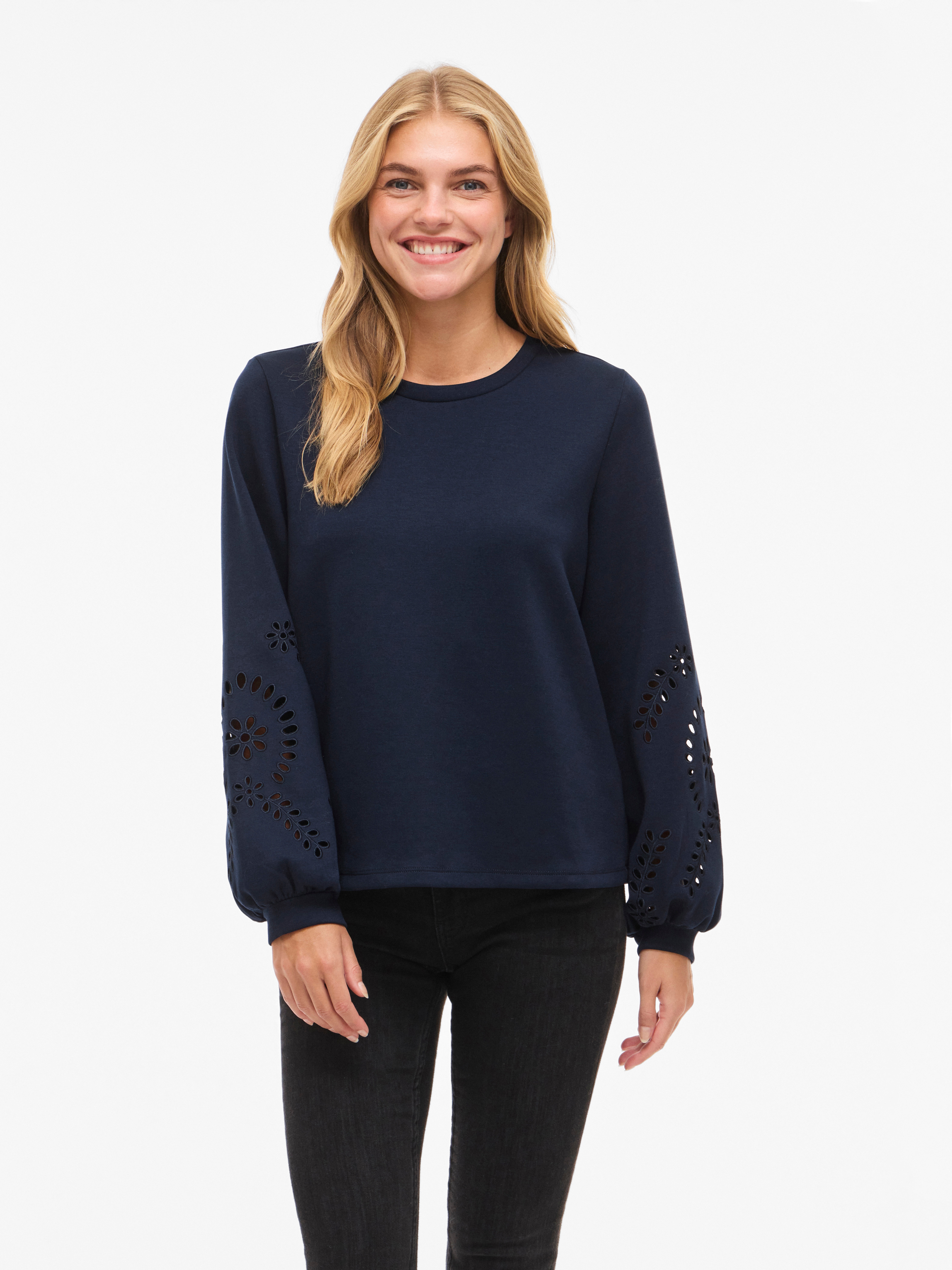 Vila Sweatshirt "VISANDY L/S DETAIL SWEAT TOP - NOOS", Viskosemischung, regular fit