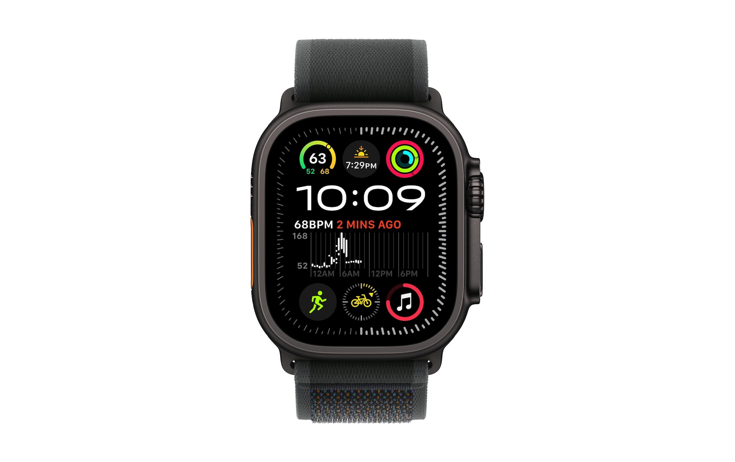 Apple Smartwatch-Armband Trail Loop, 49 mm, Schwarz/ Titan Natur