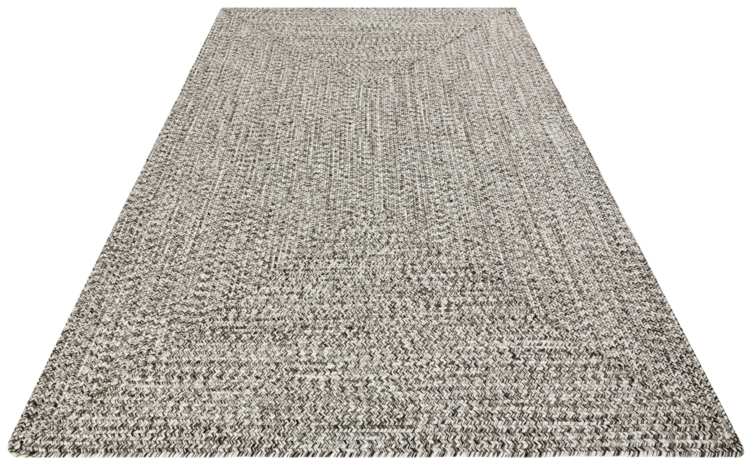 THE RUGS Indoor Outdoor Trenzado Rug Polypropylene Bordered Plain Design in Cream | Size: 200cm x 290cm