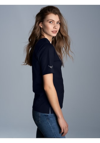 T-Shirt »TRIGEMA T-Shirt DELUXE Baumwolle mit Kristallsteinen«, (1 tlg.)