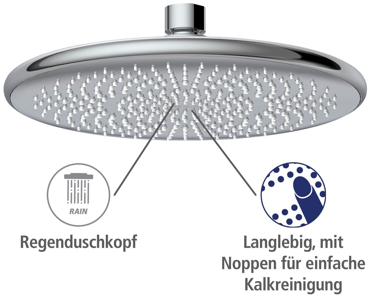 WENKO Regenduschkopf »Watersaving System«, Regenduschkopf Watersaving, Durchmesser 20 cm
