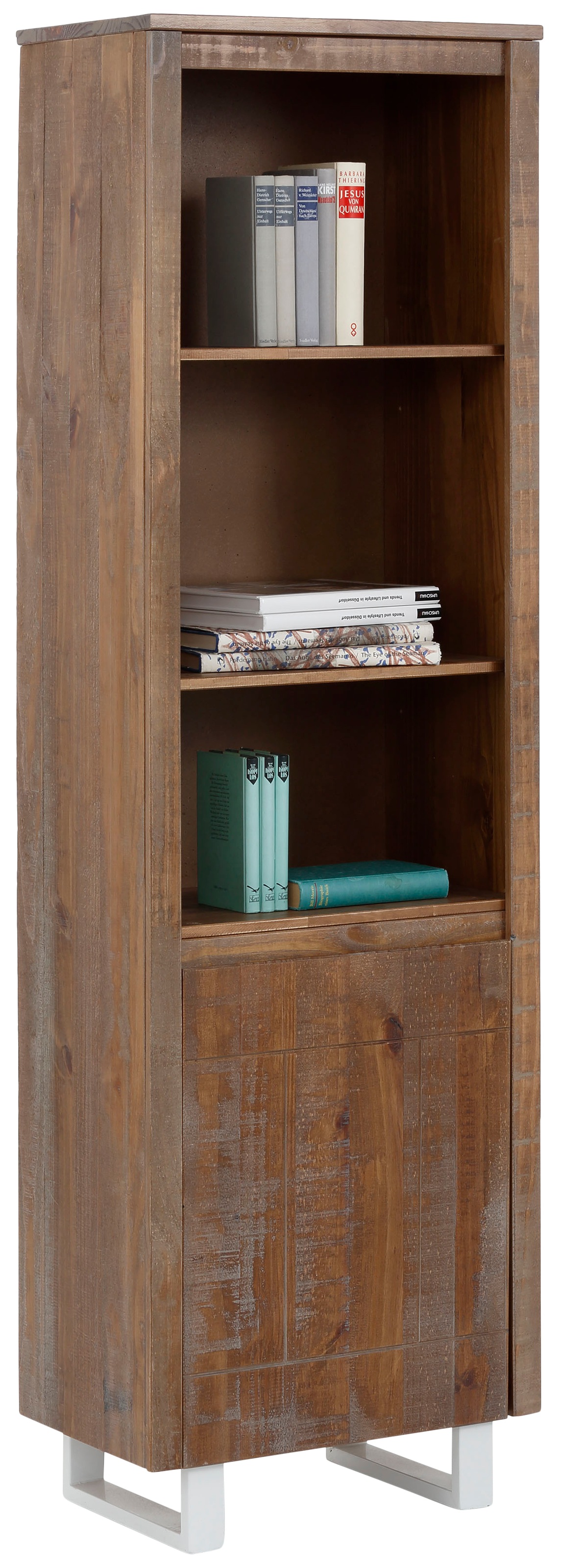 GOODproduct Bücherregal "Lagos" aus schönem massivem Kiefernholz, grifflos, Breite 55 cm