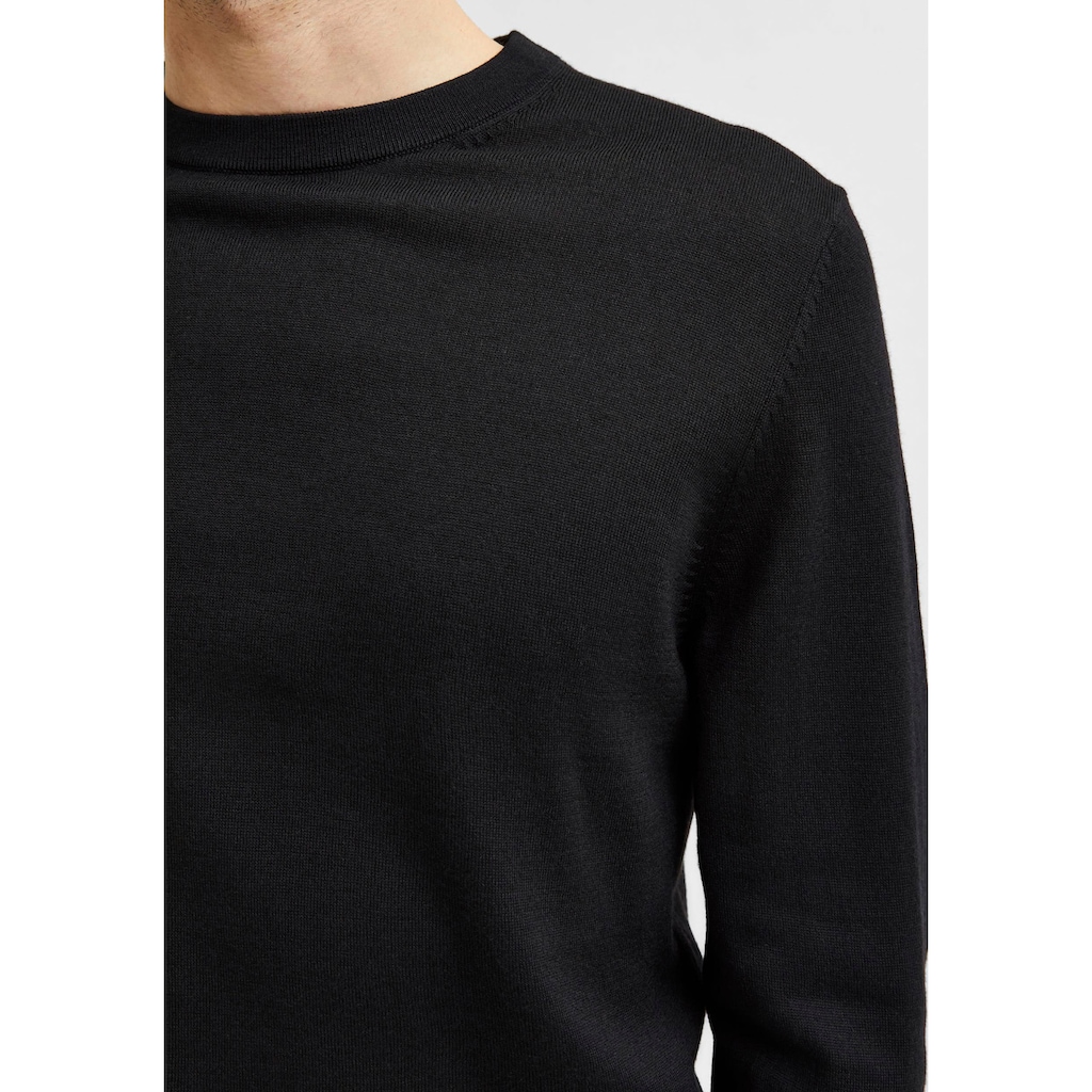 SELECTED HOMME Rundhalspullover »OWN MERINO COOLMAX KNIT«