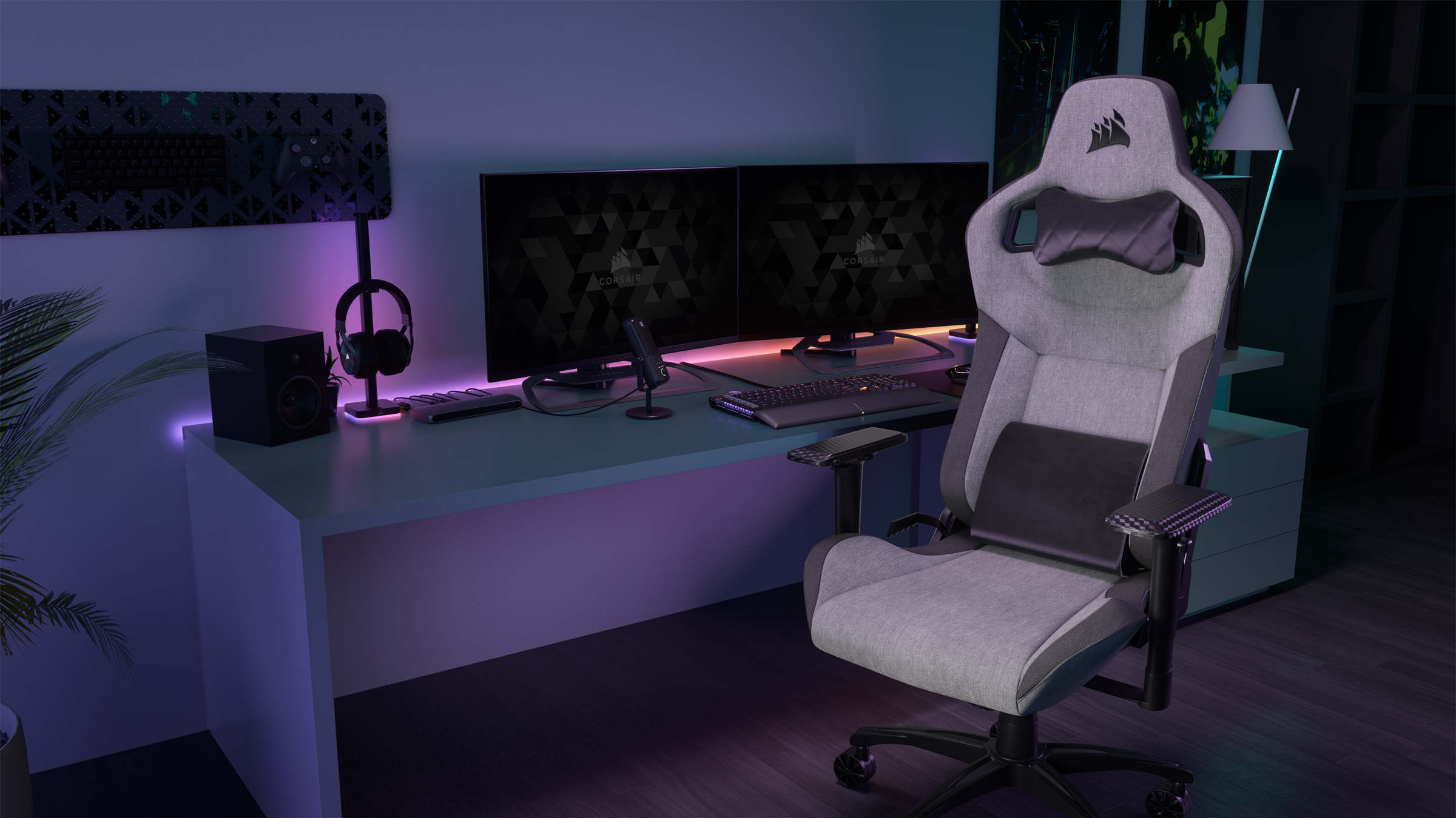 Corsair Gaming Chair »T3 Rush (2023) - Grey and Charcoal«