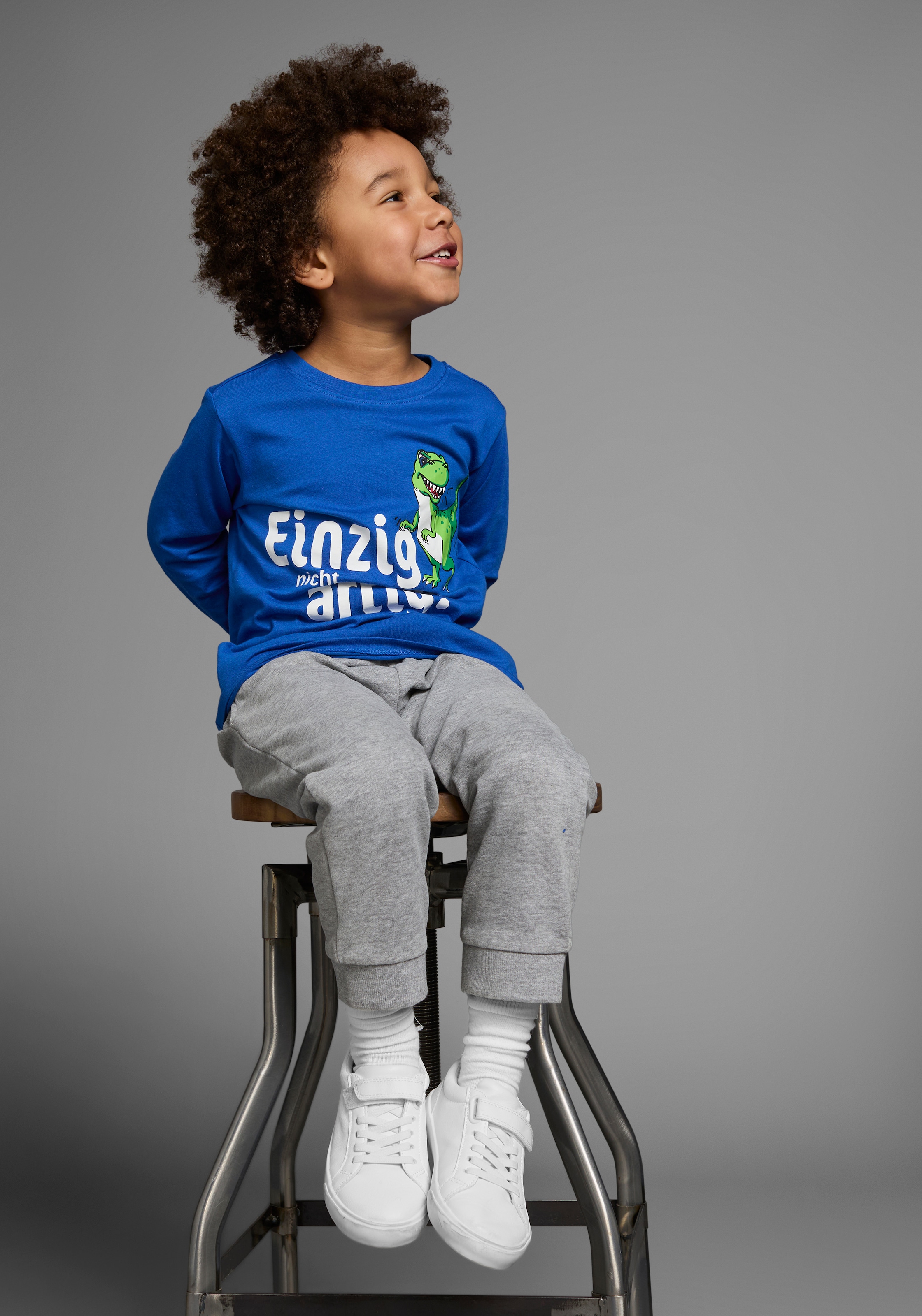 KIDSWORLD Langarmshirt »EINZIG NICHT ARTG!«, Langarm, Basic-Passform, bedruckt, Rundhalsausschnitt