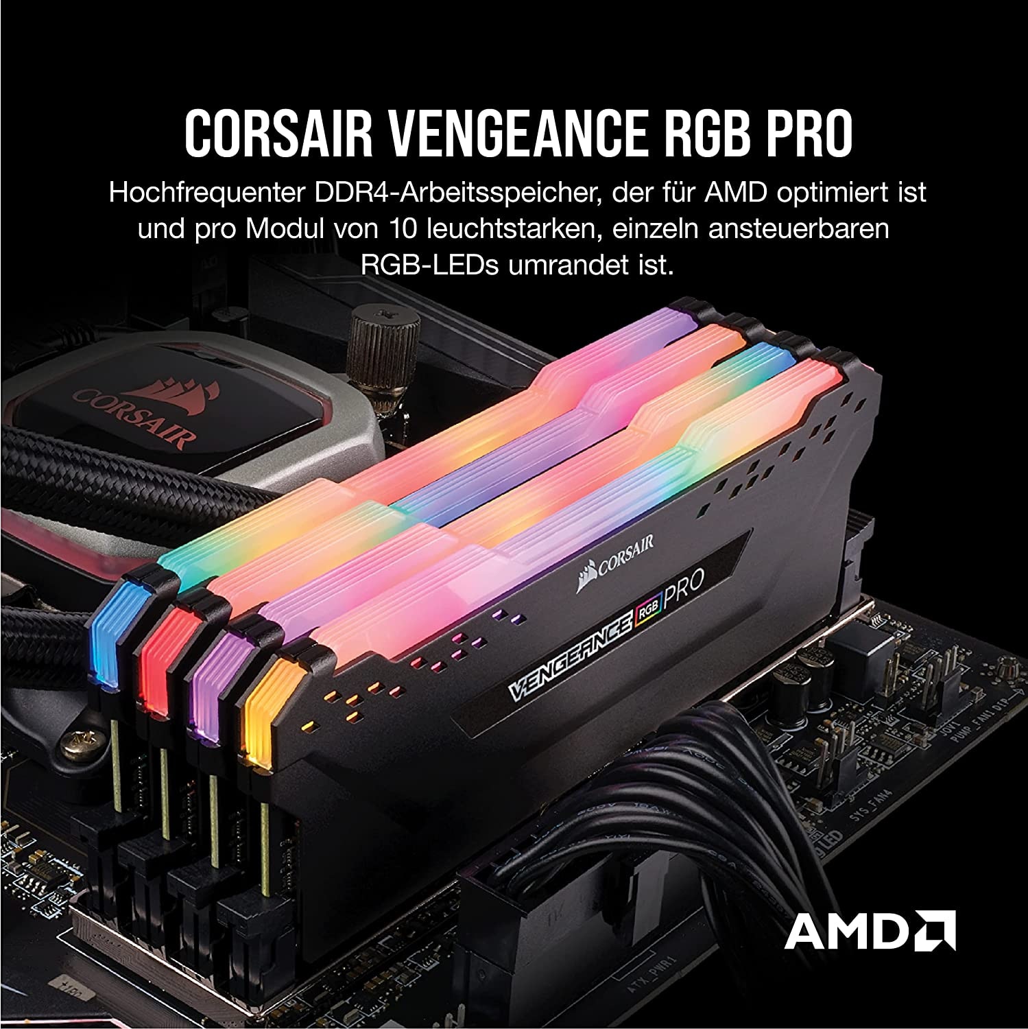 Corsair Arbeitsspeicher »Vengeance RGB PRO DDR4, 3600MHz 64GB 2x32GB DIMM«