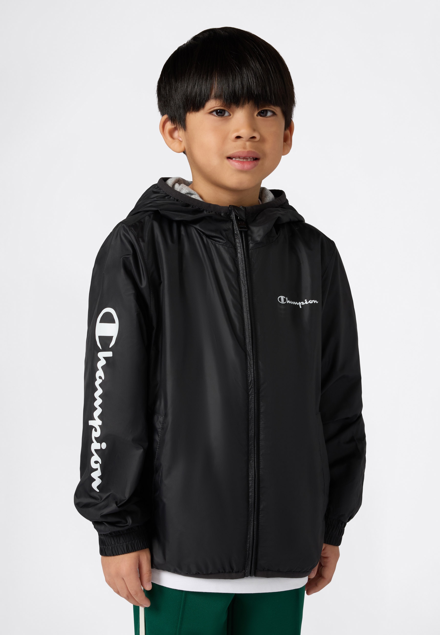 Champion Windbreaker "OUTDOOR Light Hooded Jacket with Large Logo" mit Kapuze