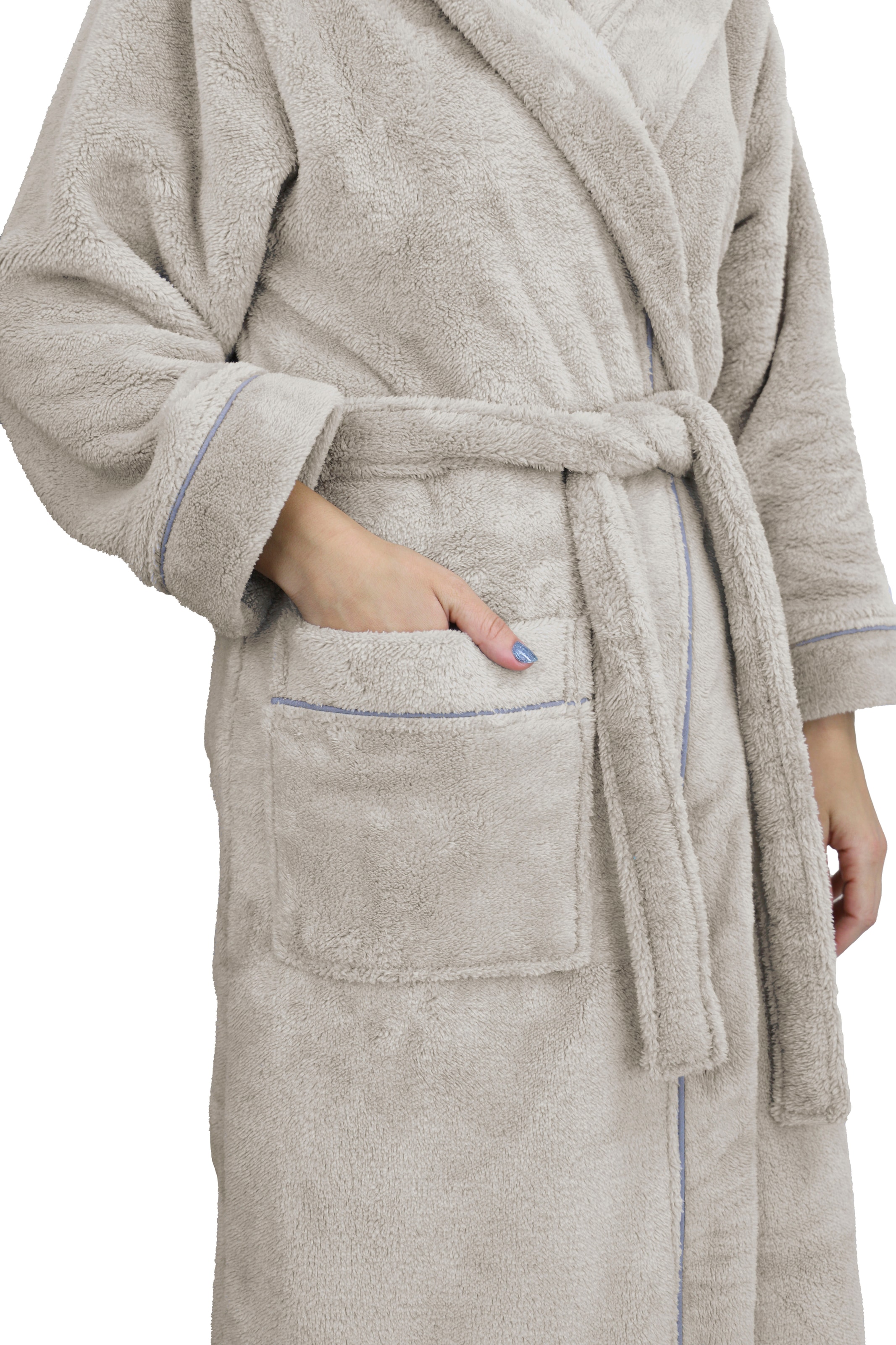 my home Unisex-Bademantel »Lillou«, (1 St.), kuschelig weicher Fleece, für Damen und Herren, XS-3XL