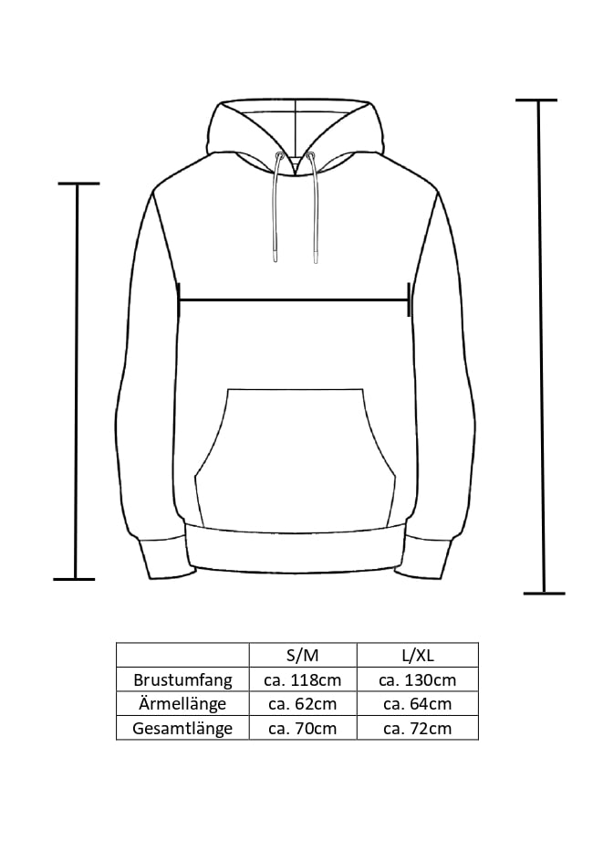 Zwillingsherz Kapuzensweatshirt, mit Aufschrift "LOVE" in Neon