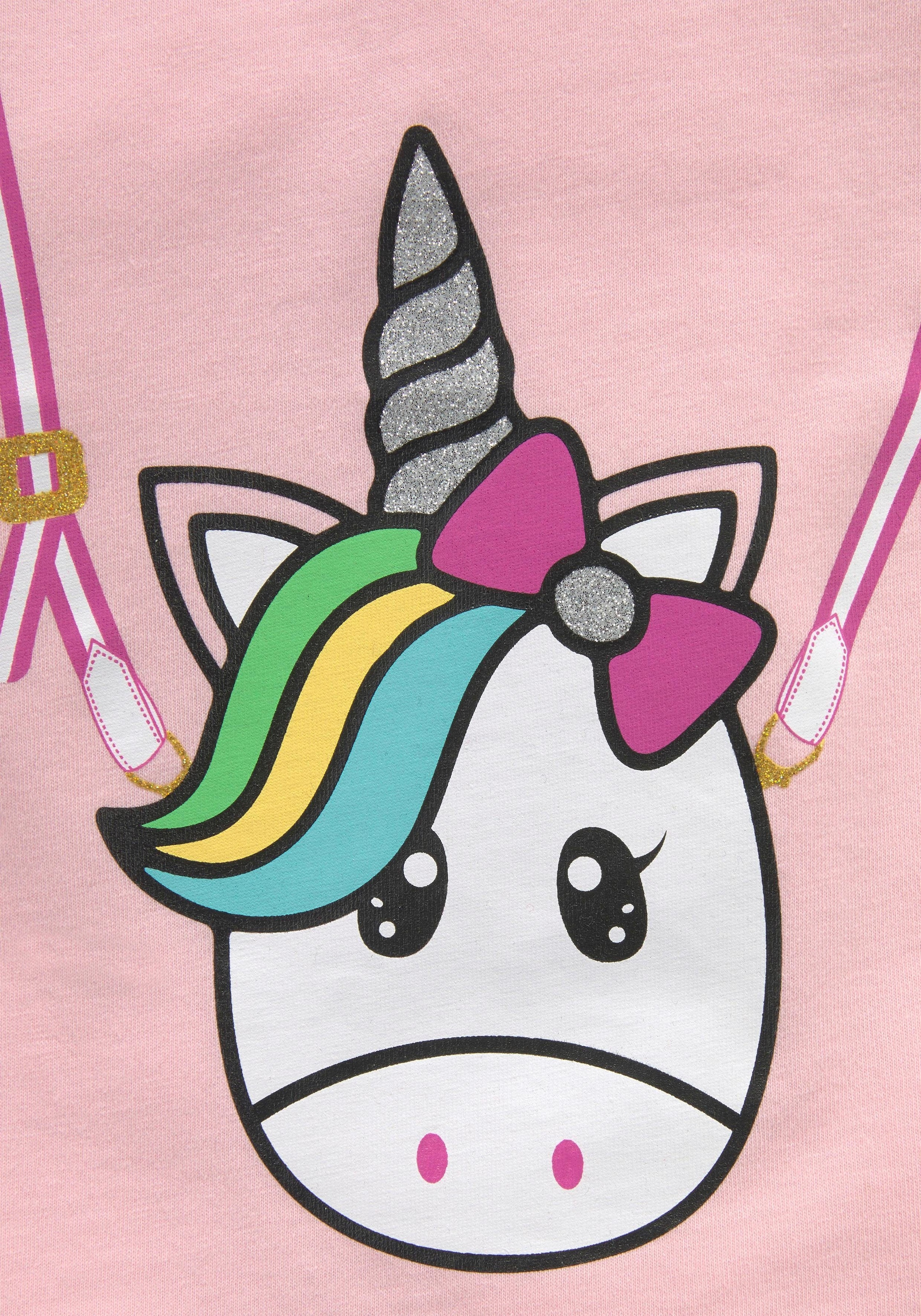 KIDSWORLD T-Shirt »für kleine Mädchen«, mit niedlichem Einhornmotiv