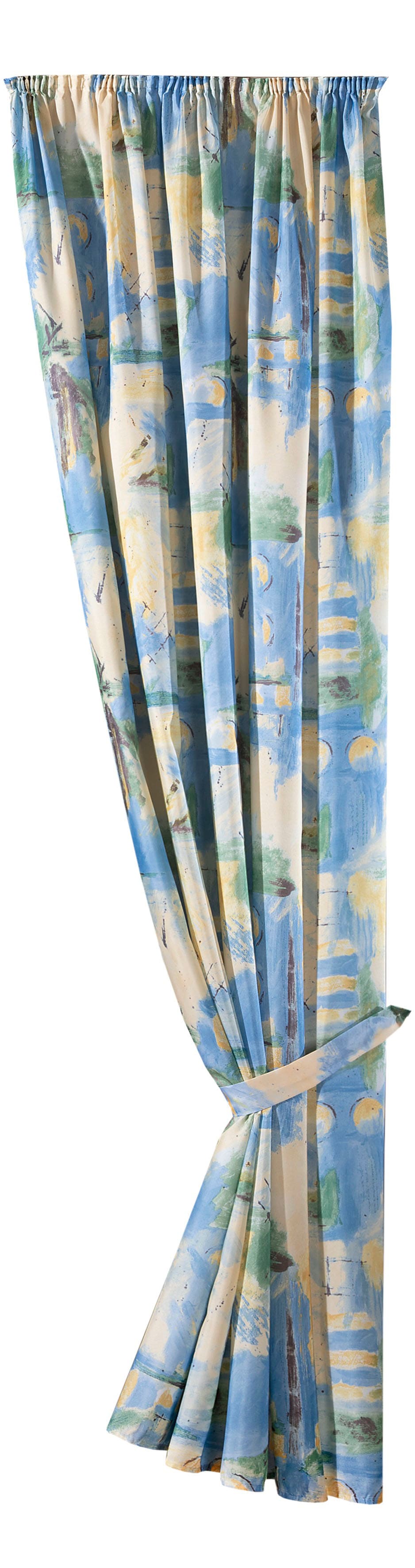 Weckbrodt Vorhang »Matteo« Kräuselband 1 Stk. tlg. Satin, bedruckt, leichte Qualität, mit Raffhalter, Gardine, Store