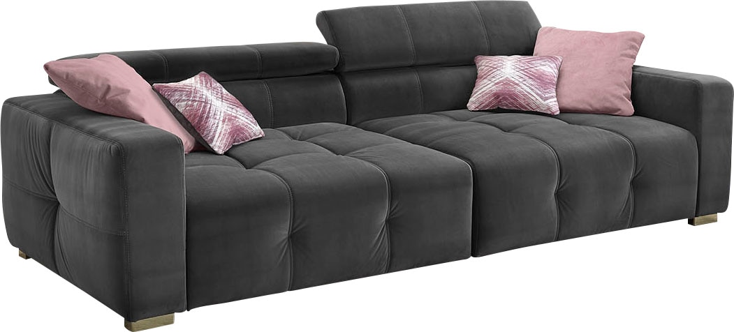 Jockenhöfer Gruppe Big-Sofa Trento, mit verstellbaren Kopfstützen und 4 Kissen