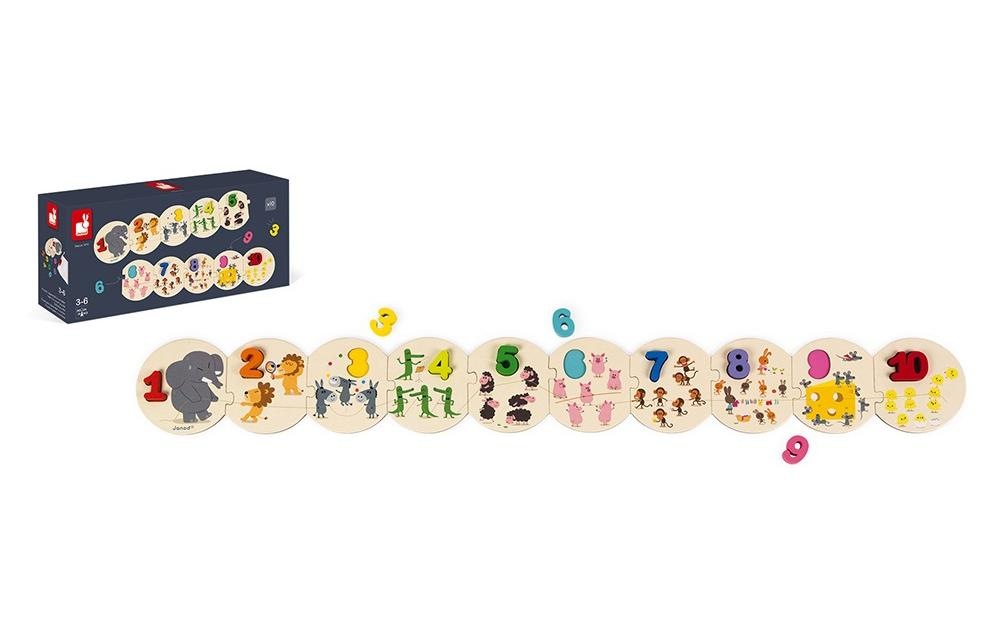 Janod Puzzle »Zahlen lernen«, (10 tlg.)