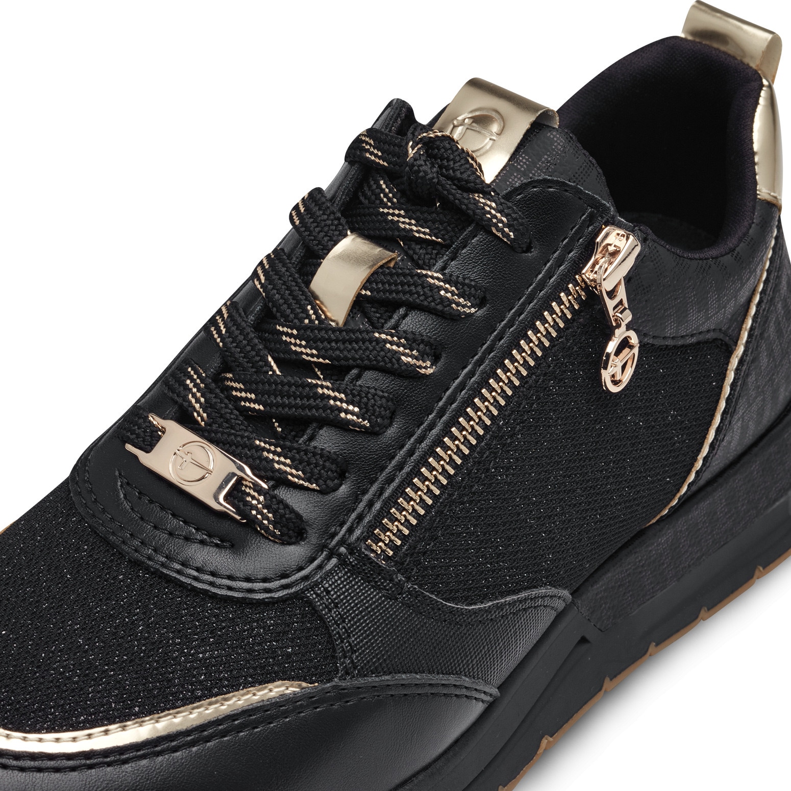 Tamaris Keilsneaker, Freizeitschuh, Halbschuh, Schnürschuh, trendige Metallic-Details