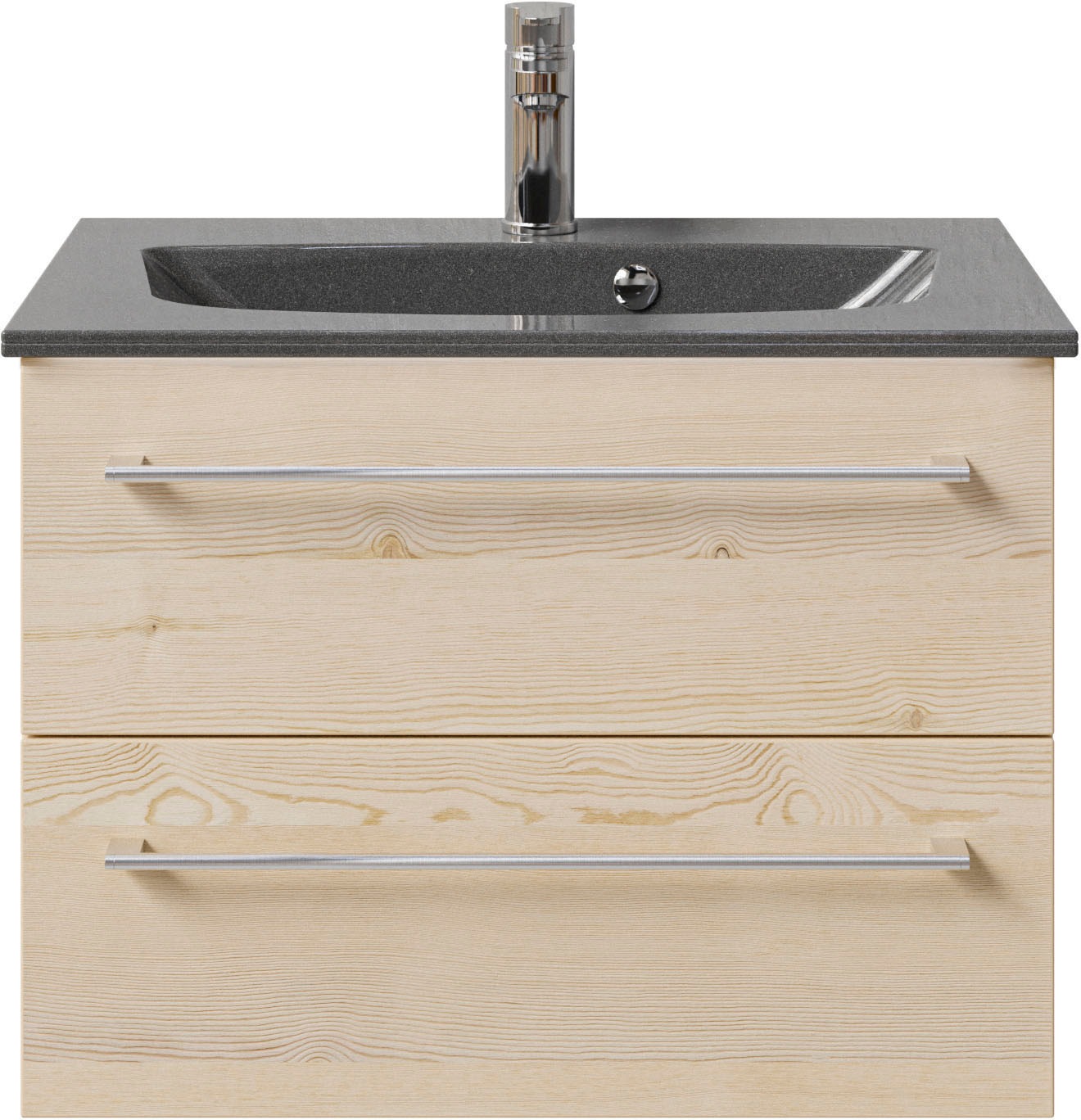 Saphir Waschtisch "Serie 6025 Mineralmarmor-Waschtisch mit Unterschrank, 67 cm breit" 2 Stk. tlg. Waschplatz mit 2 Schubladen, hängend, verschiedene Ausführungen