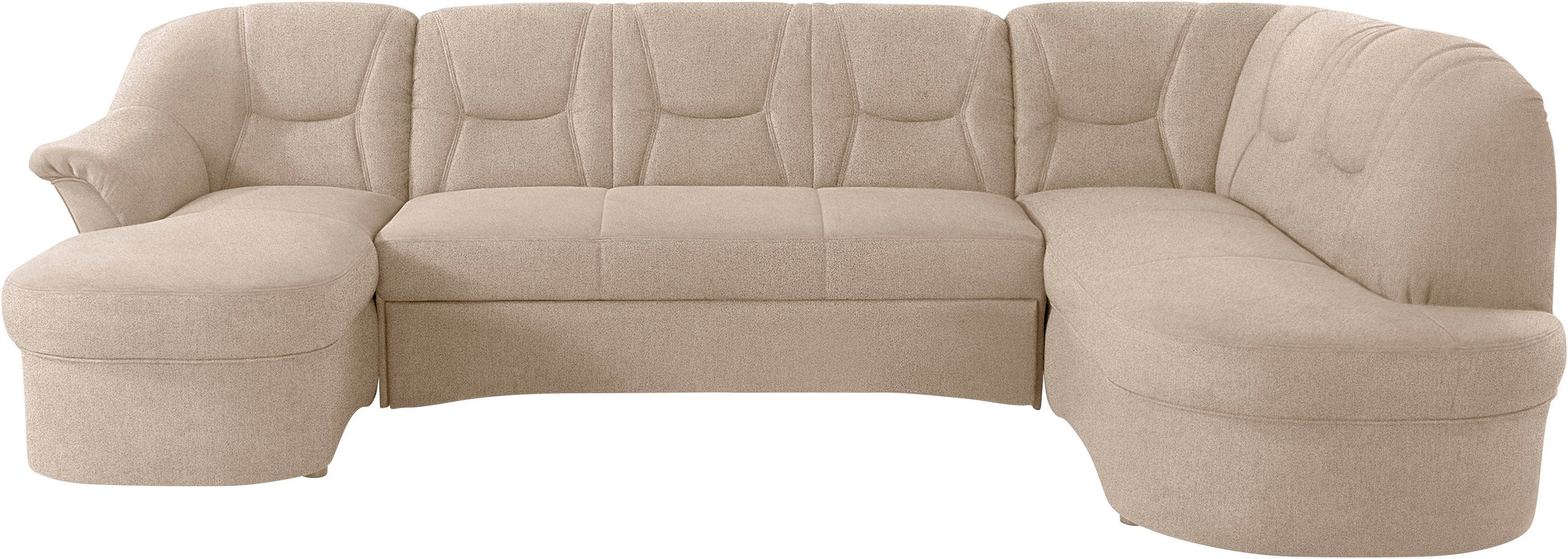 DOMO collection Wohnlandschaft »Sarafina, zeitlos und komfortabel, optional mit Federkern, U-Form«, wahlweise mit Bettfunktion