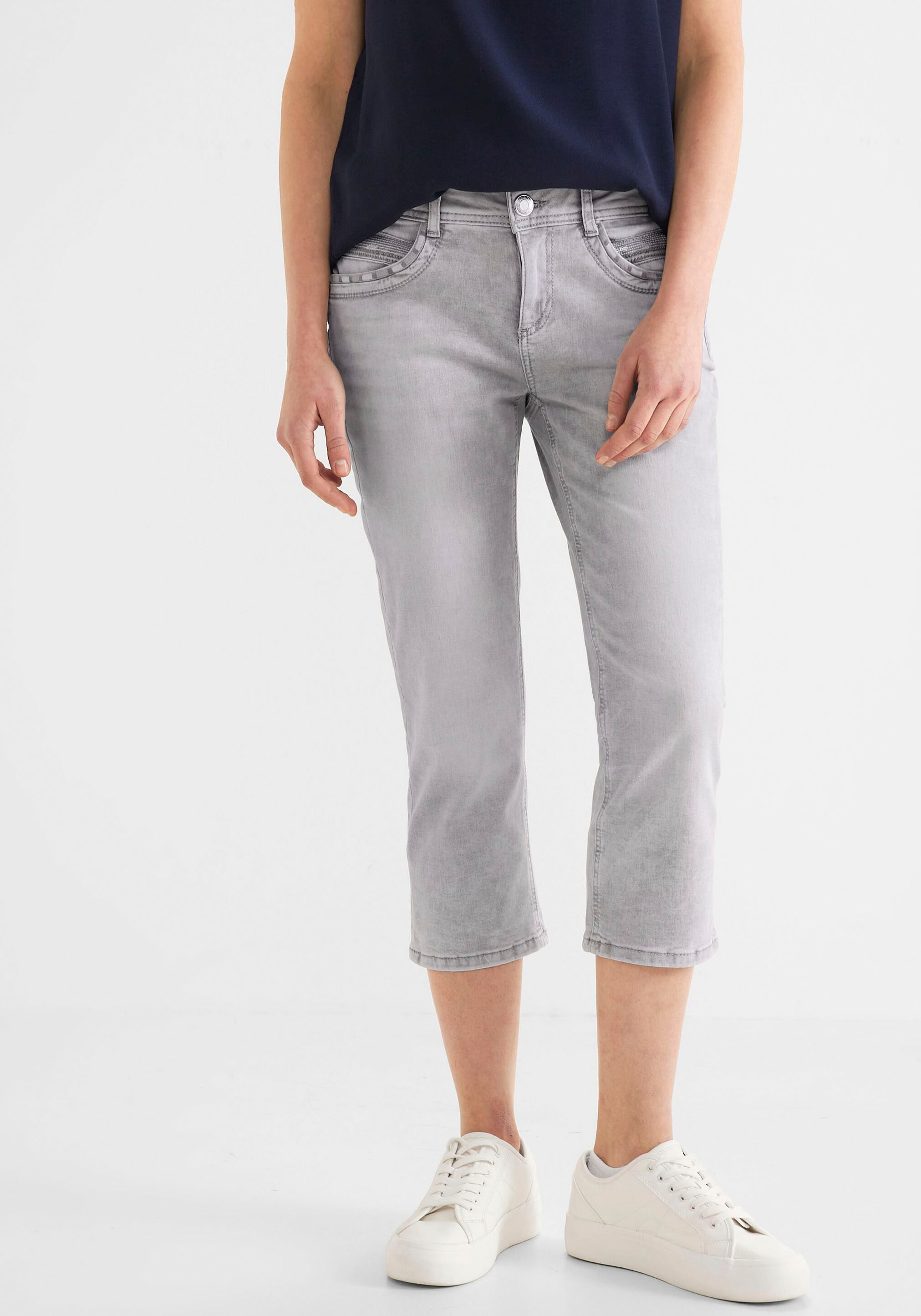 STREET ONE Schweiz Pailletten- Jelmoli-Versand 3/4-Jeans, online und Stickdetails bestellen bei mit