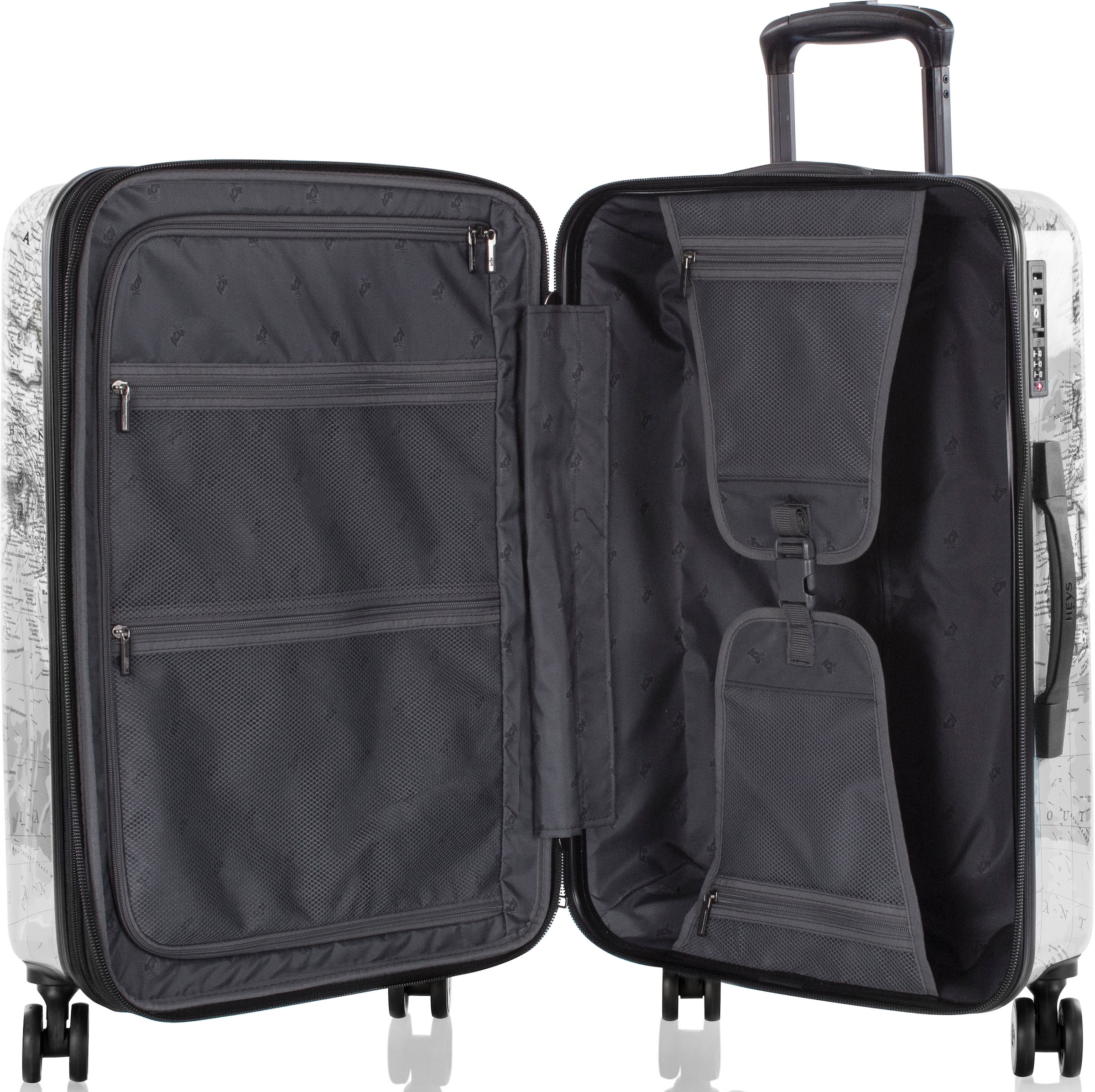 Heys Hartschalen-Trolley »Journey 3G schwarz/weiss, 66 cm«, 4 Rollen, Heys x Joachim Llambi Reisegepäck TSA Schloss Volumenerweiterung