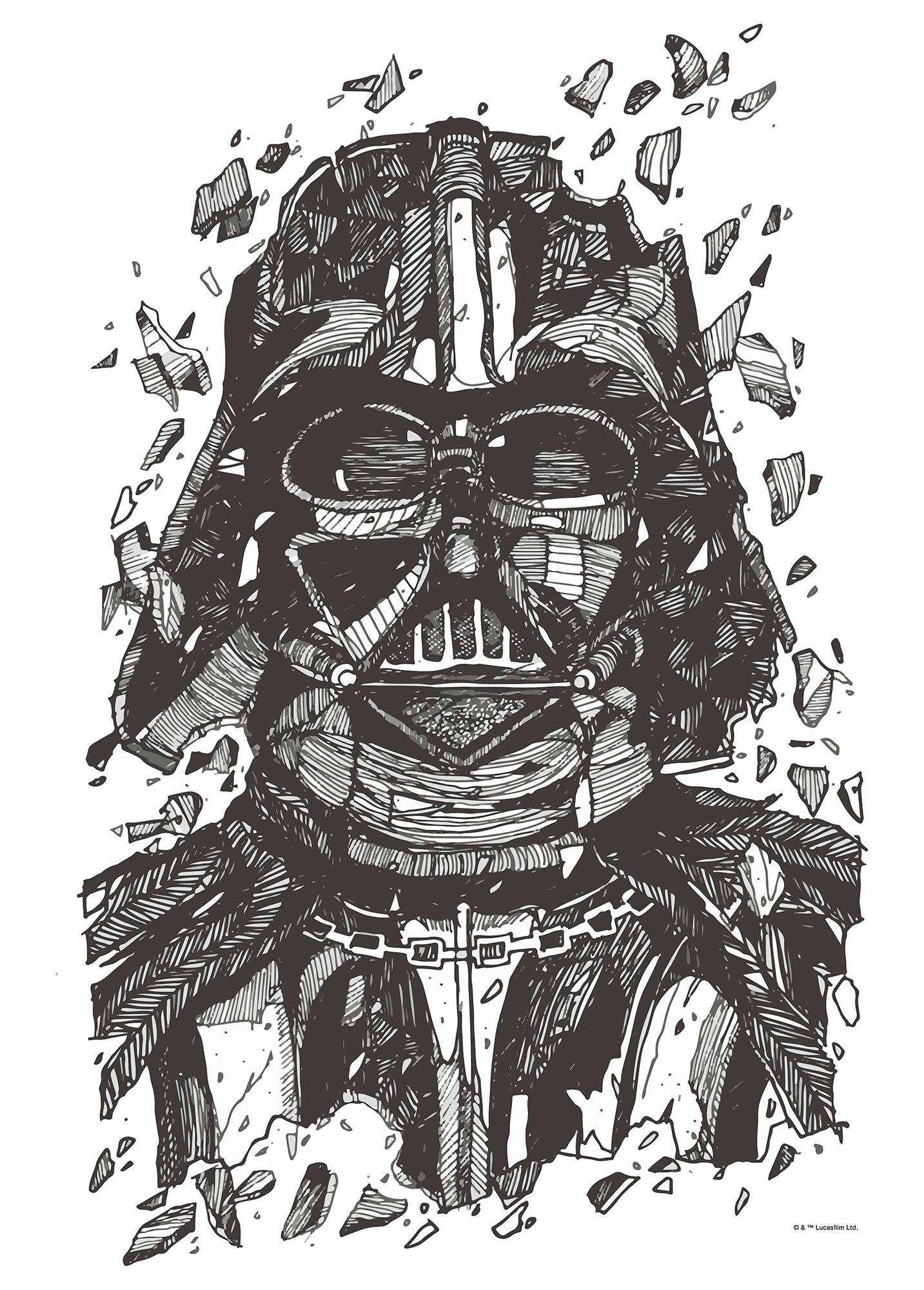 Komar Bild "Star Wars Darth Vader Drawing" Disney 1 Stk. tlg. Wandbild zur Dekoration im Kinderzimmer - ohne Rahmen