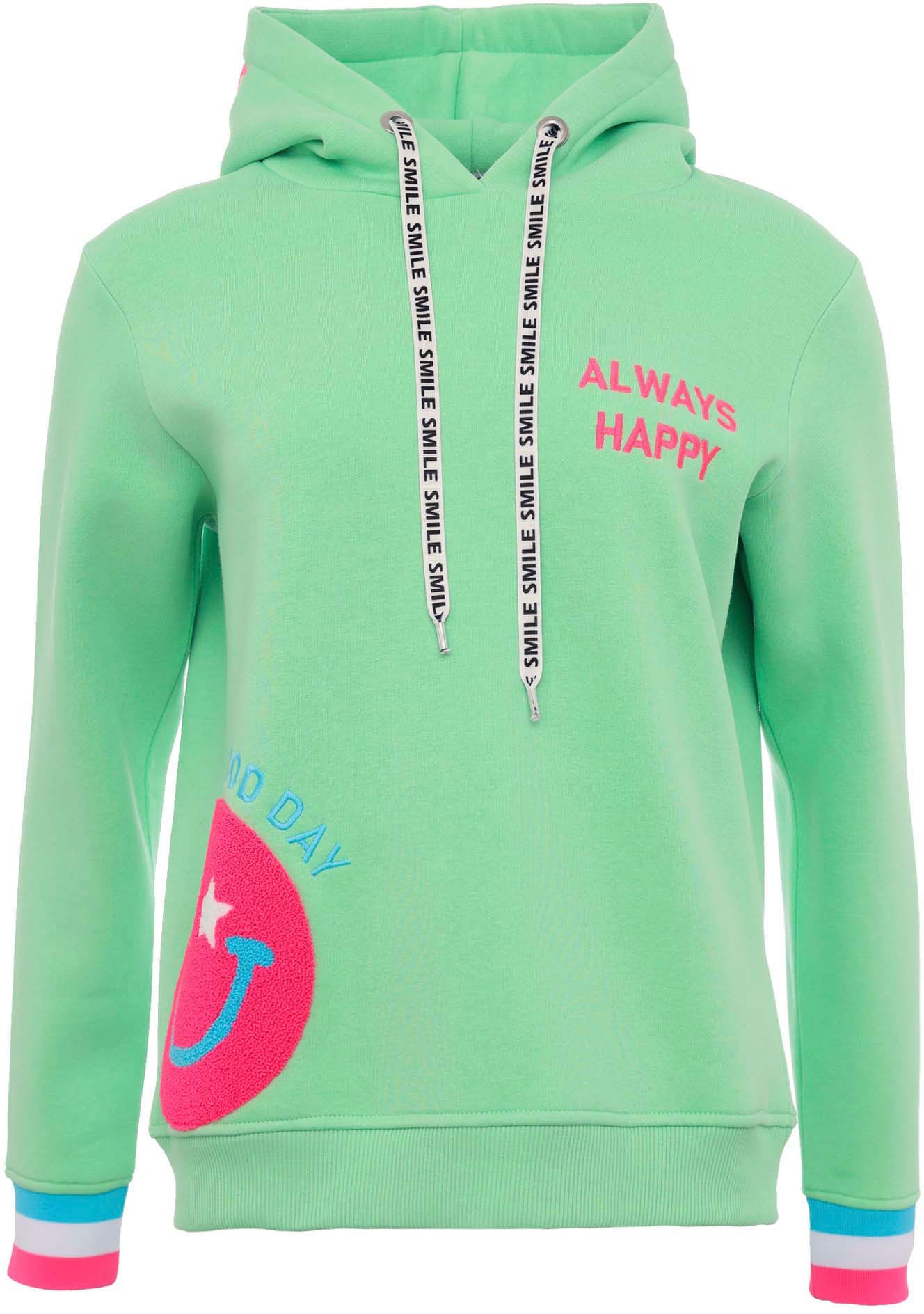 Zwillingsherz Hoodie »Always Happy«, Hoodiebänder mit Aufdruck