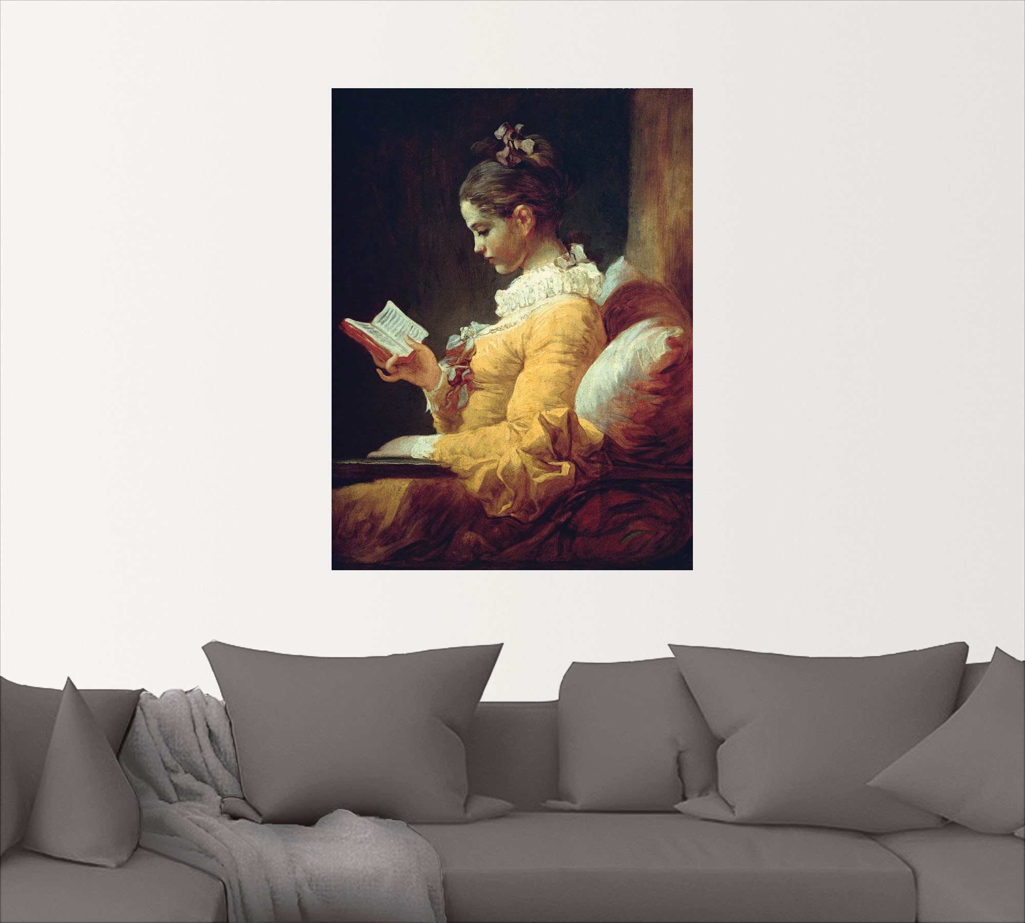 online | 1776«, Poster Artland Wandbild »Lesendes Um versch. Wandaufkleber Grössen in St.), Mädchen. kaufen als Leinwandbild, oder (1 Frau, Jelmoli-Versand