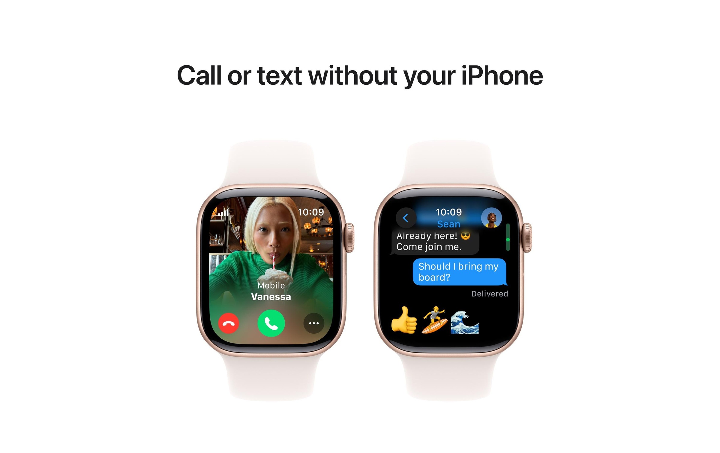 Apple Watch Series 10 Aluminium, 42 mm, GPS + Cellular, Sport Band M/L, Roségold