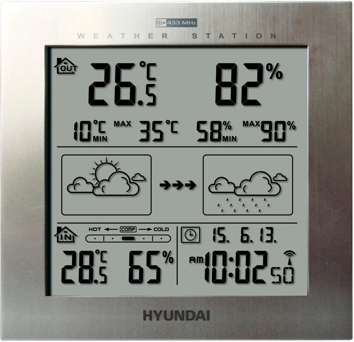 Hyundai Wetterstation »Hyundai WS2244W«, (mit Aussensensor)