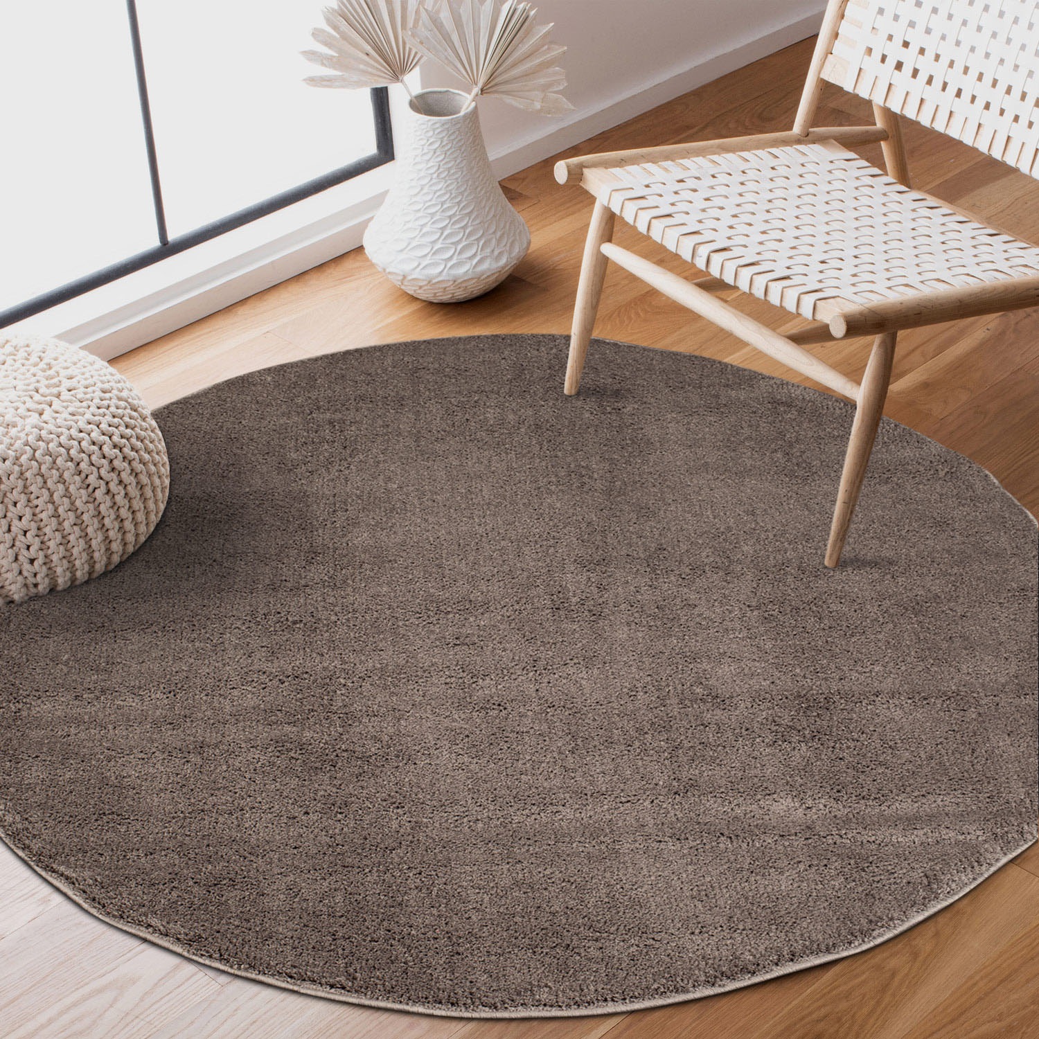 Carpet City Teppich »Softshine 2236«, rund, 14 mm Höhe, besonders weich, Uni Farben, ideal für Wohnzimmer & Schlafzimmer
