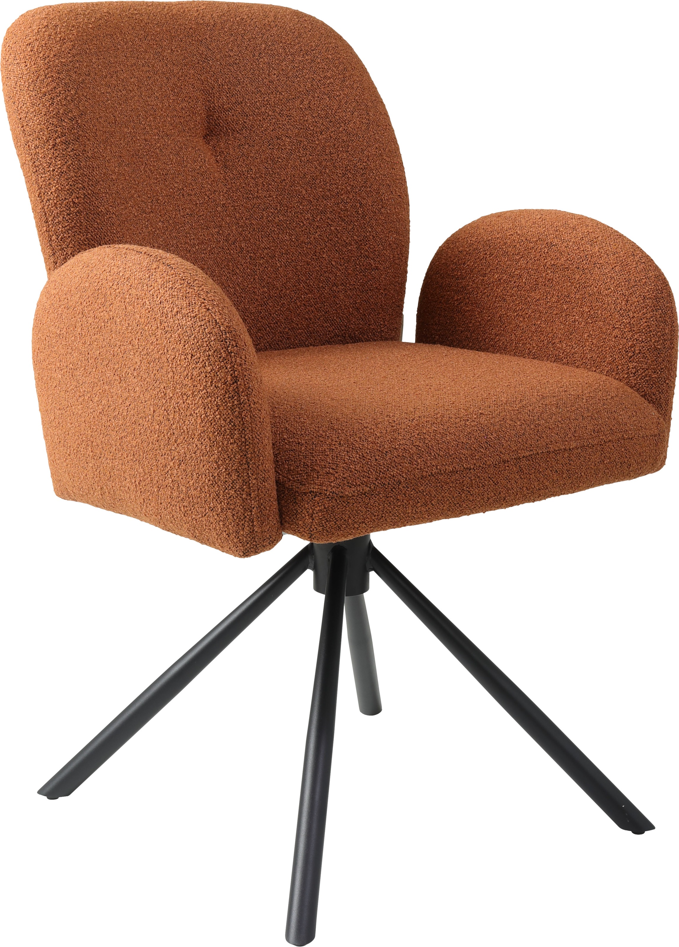 TOM TAILOR HOME Armlehnstuhl »PEBBLE ARMCHAIR«, (Set), 2 St., Webstoff Bouclé, Esszimmerstuhl, mit Armlehnen, 4-Fussgestell, 140 kg belastbar, drehbar