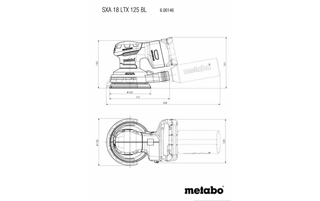 metabo Akku-Exzenterschleifer »Metabo Akku-Exzenterschleifer SXA 1«, Ohne Akku
