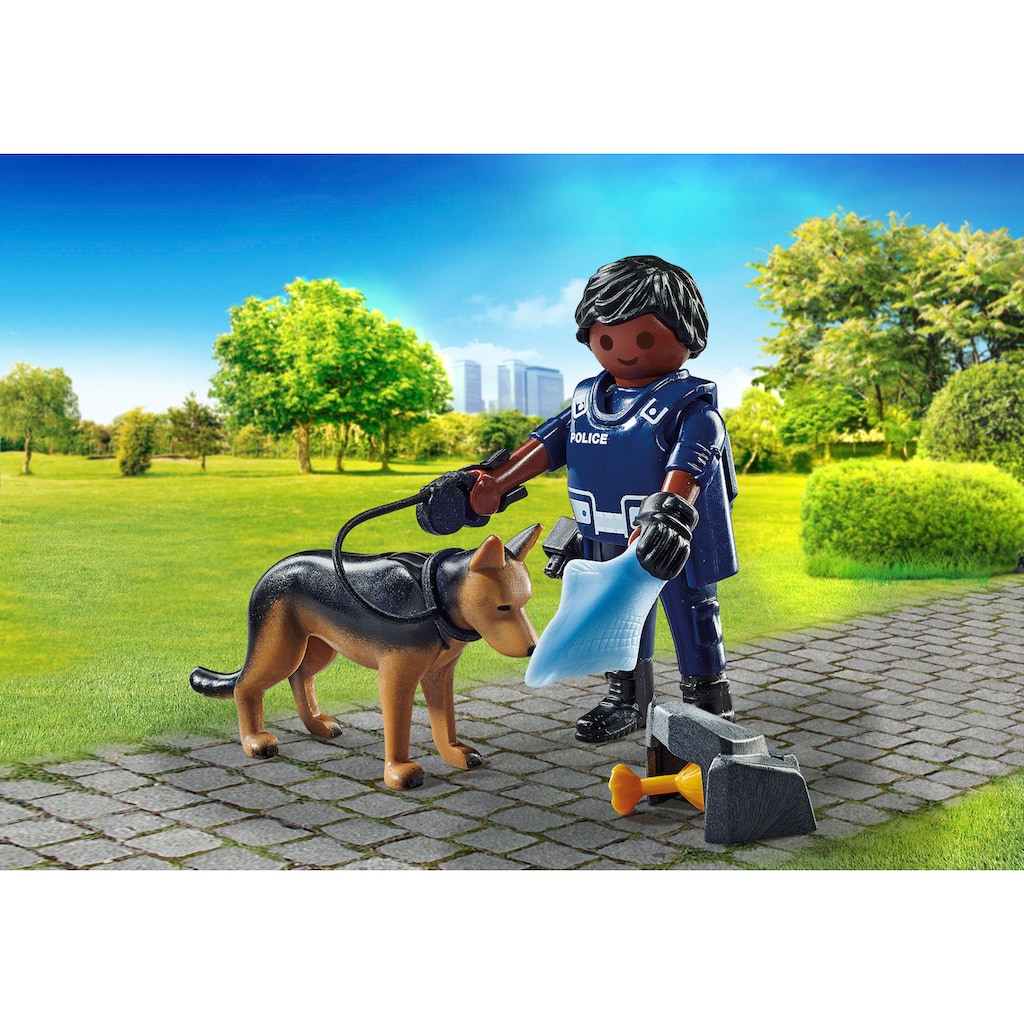 Playmobil® Konstruktions-Spielset »Polizist mit Spürhund (71162), Special Plus«