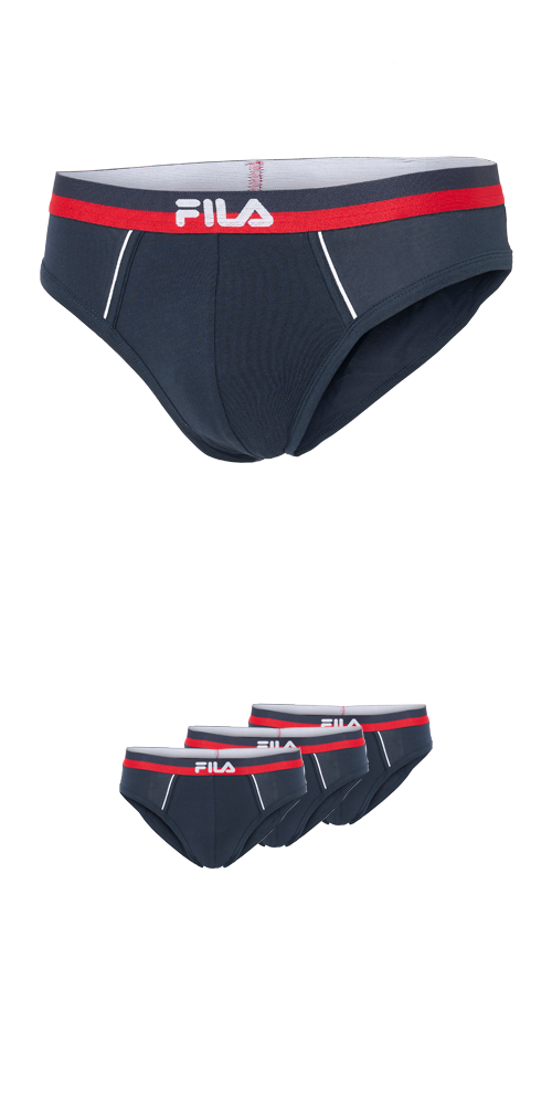 Fila Slip »MAN BRIEF« 3er Pack, mit kontrastfarbenem Saum