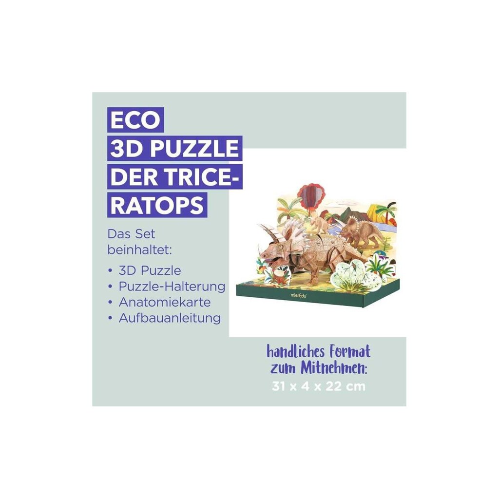 3D-Puzzle »mierEdu Eco – Triceratops«