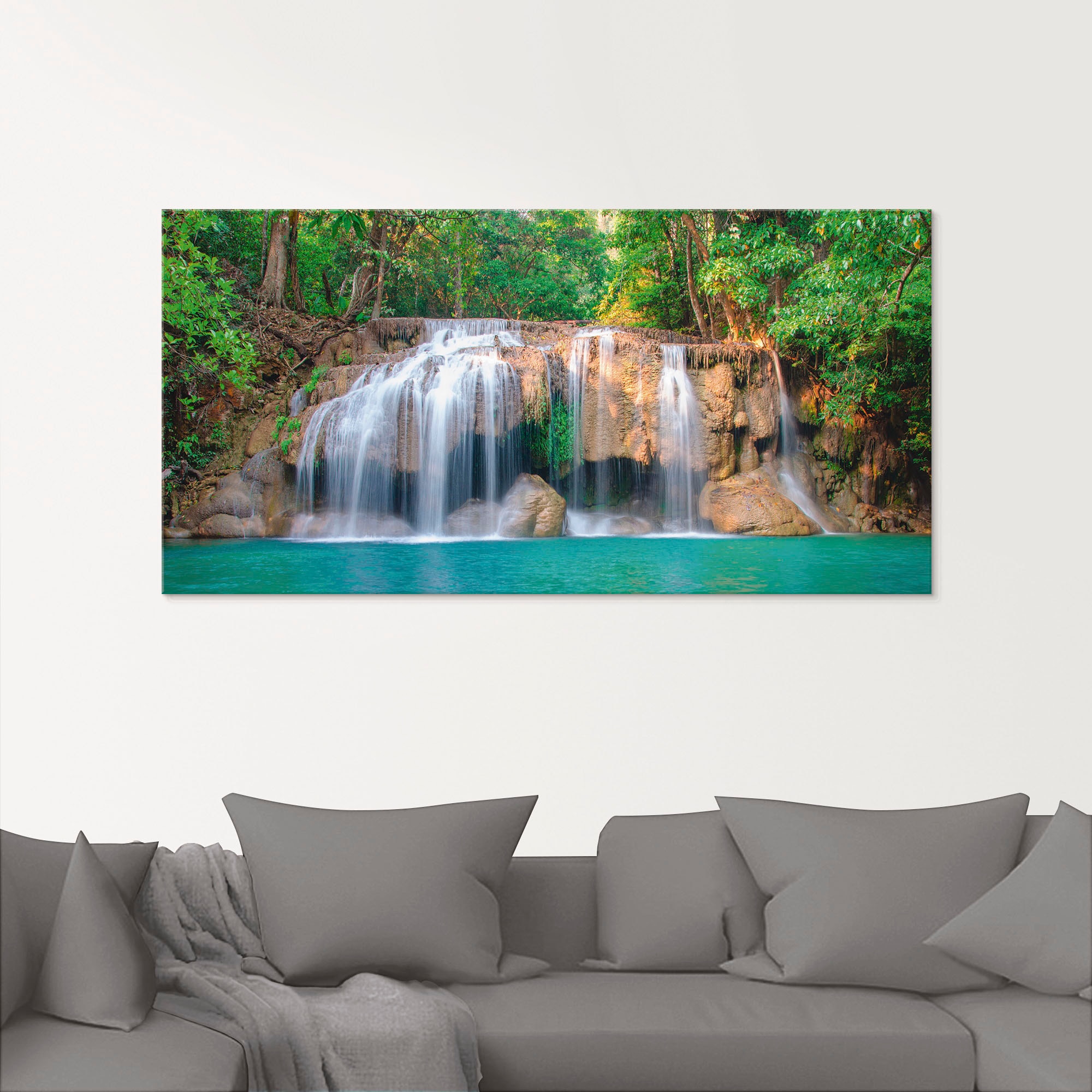 Artland Glasbild »Wasserfall im Wald National Park«, Gewässer, (1 St.), in verschiedenen Grössen